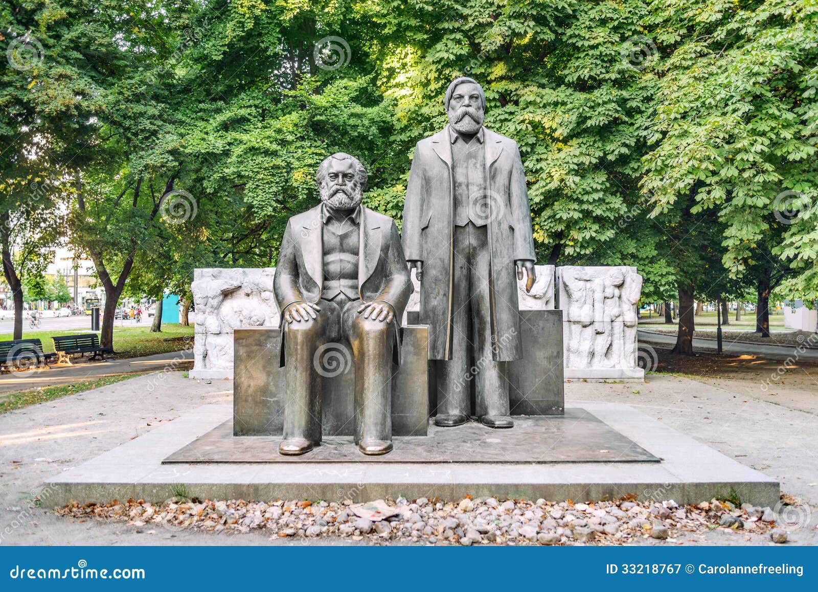 marx and engels statues