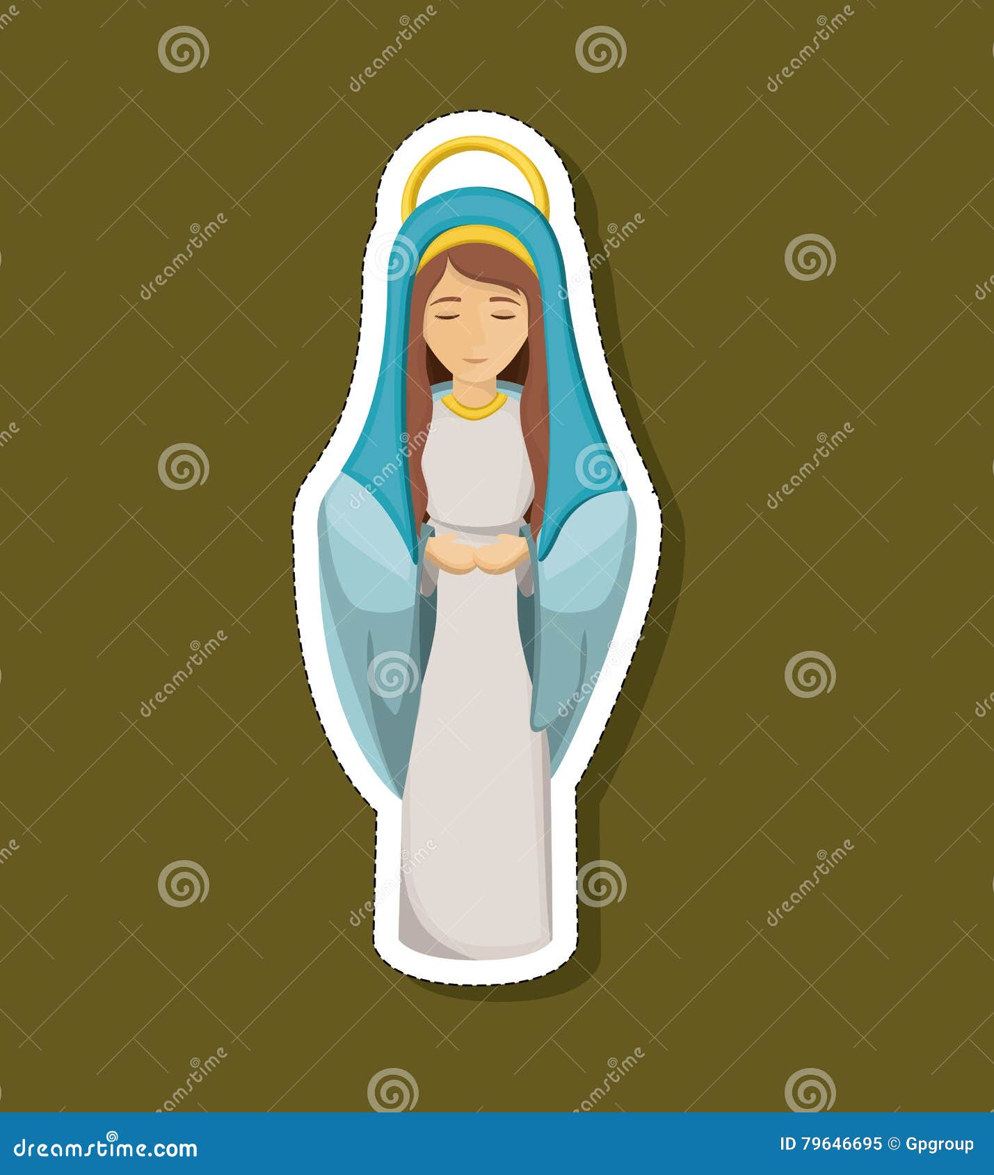 Mary Cartoon of Holy Night Design Stock Vector - Illustration of ...