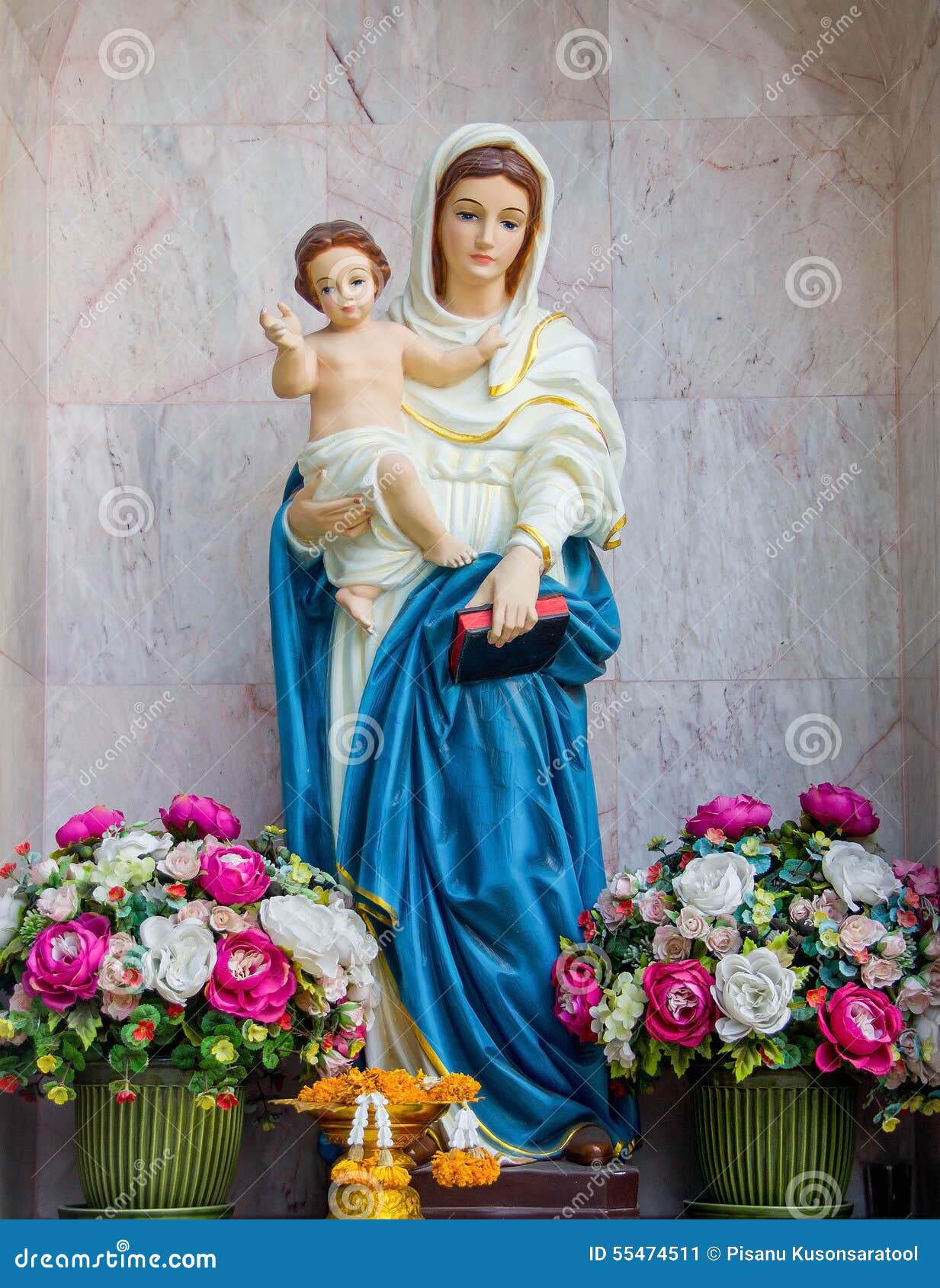 Mary statue standing. stock image. Image of jesus, prayer - 55474511