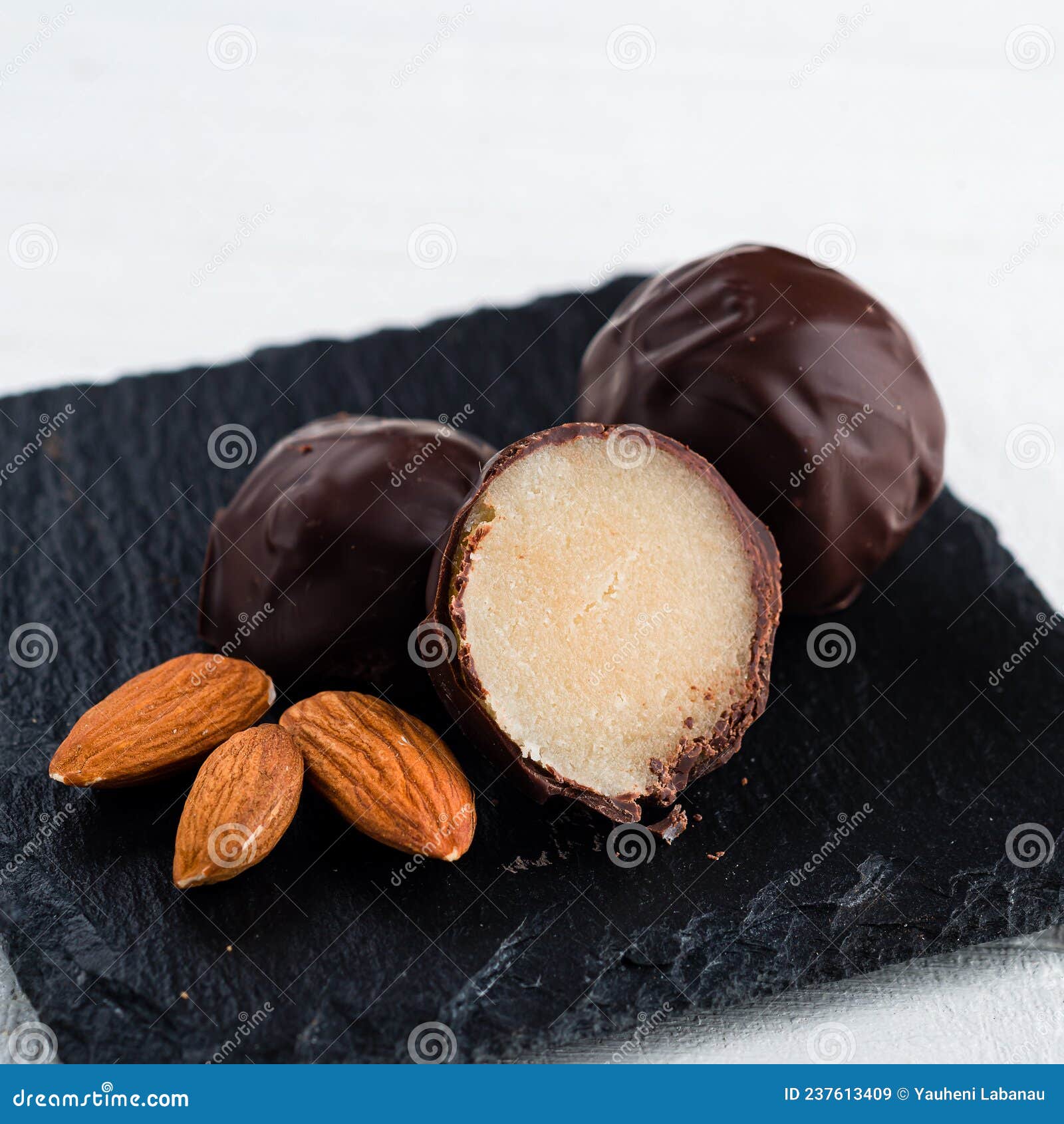 Marzipan Bar Coated in Dark Chocolate Stock Image Image of coated