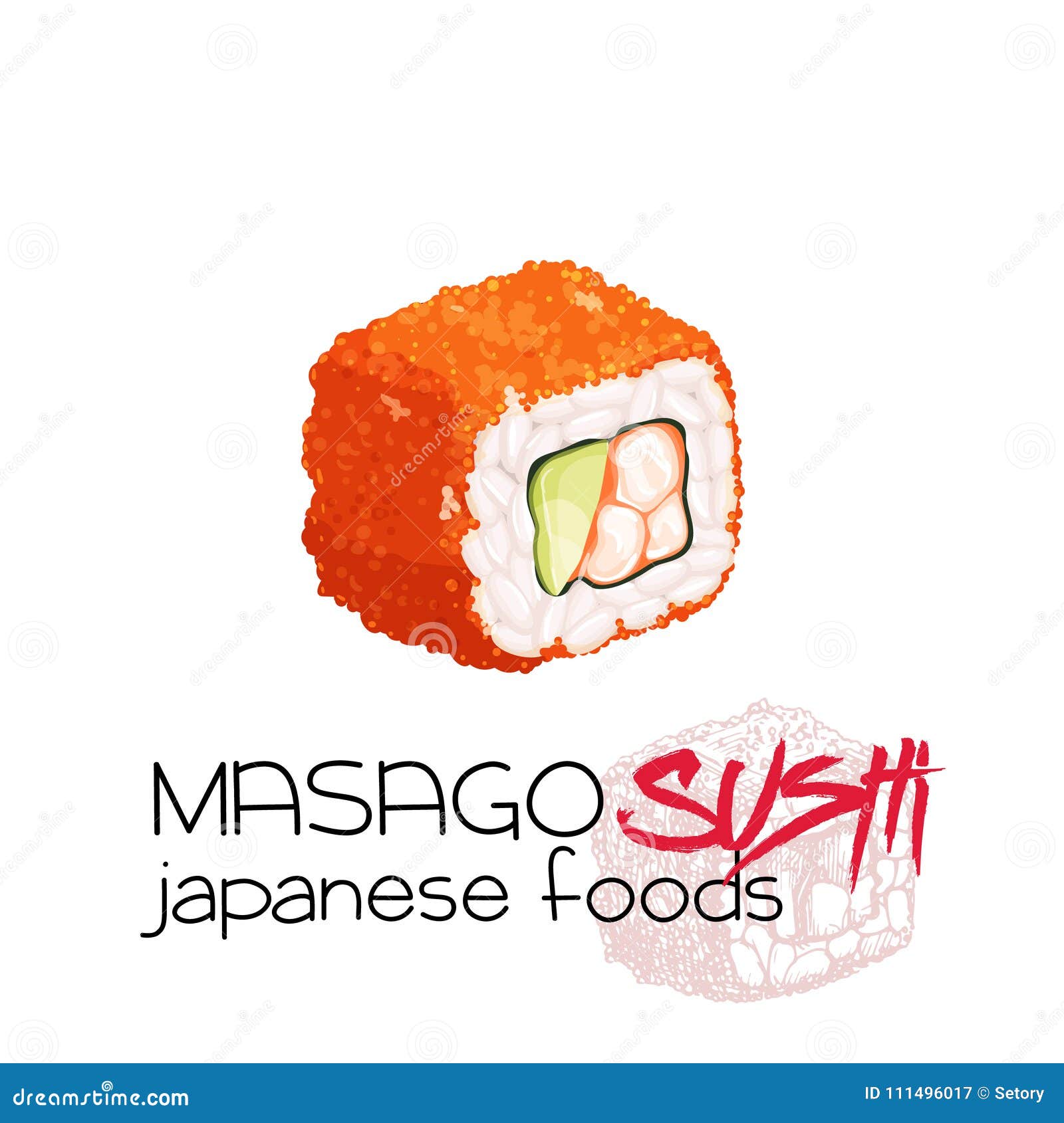 Masago Sushi Stock Vector Illustration Of National