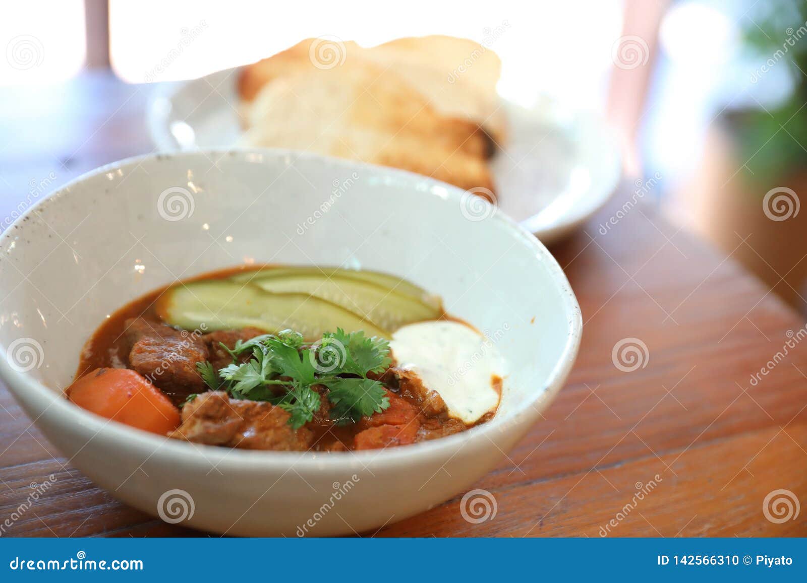 Masala Curry , Indian Food with Bread Stock Photo - Image of bread