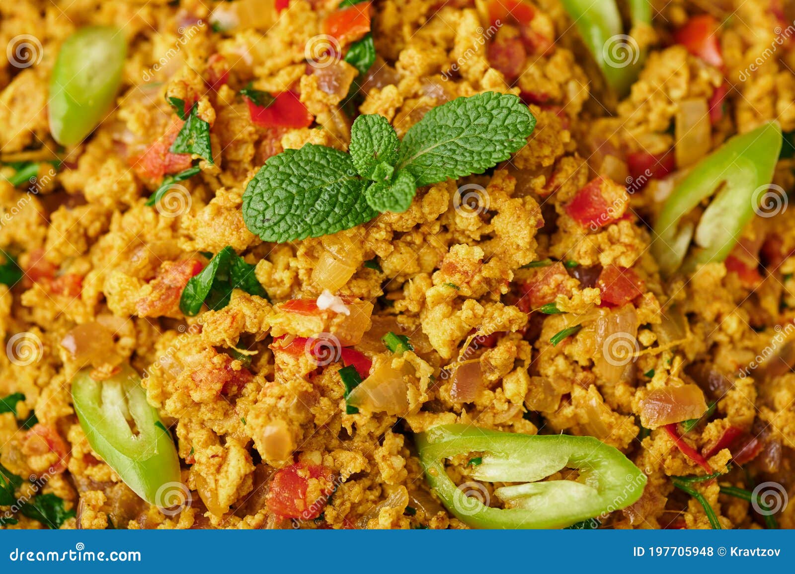 Anda Bhurji Is An Indian Style Spicy Scrambled Eggs Closeup In The ...