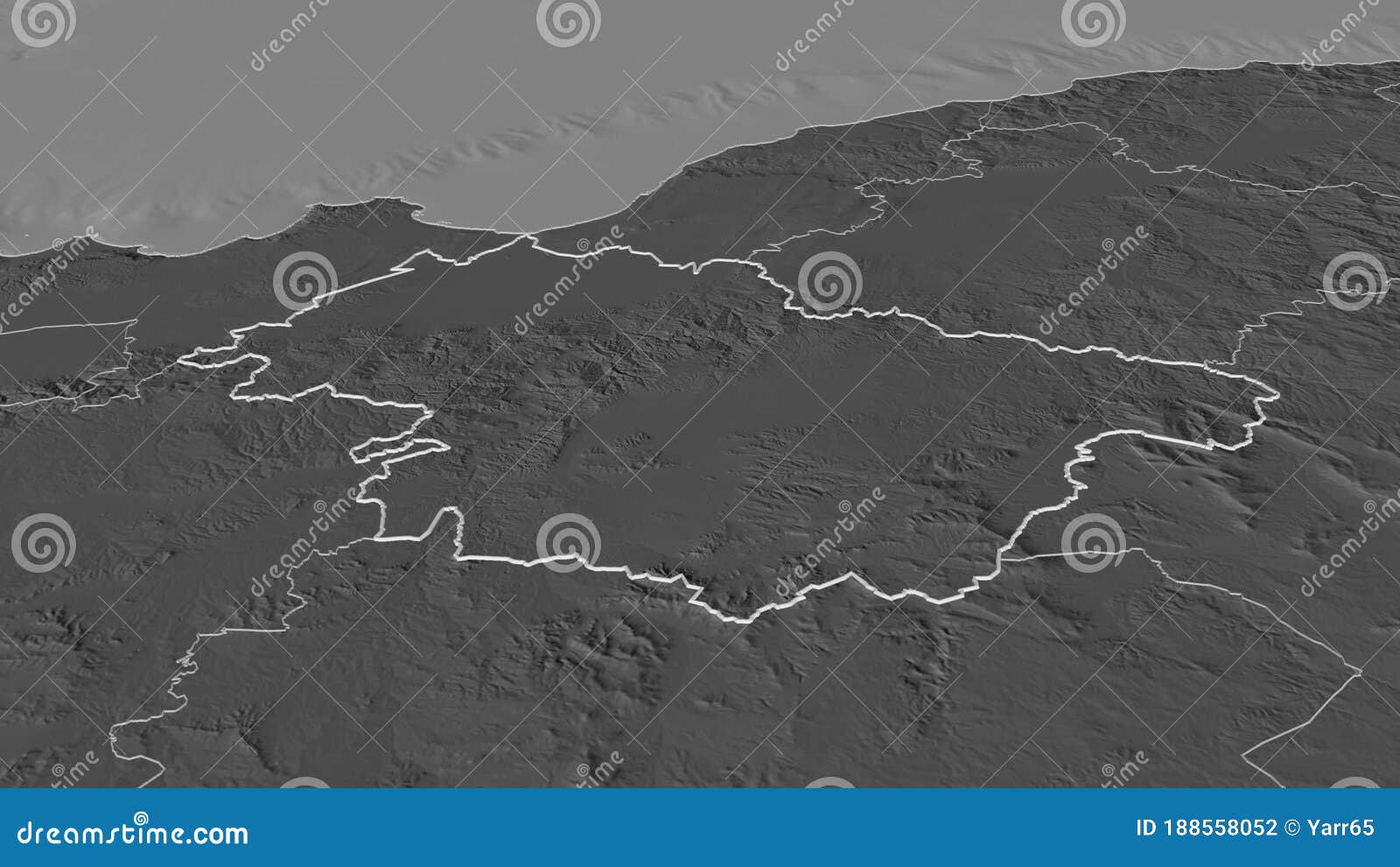 Mascara, Algeria Outlined. Bilevel Stock Illustration Illustration