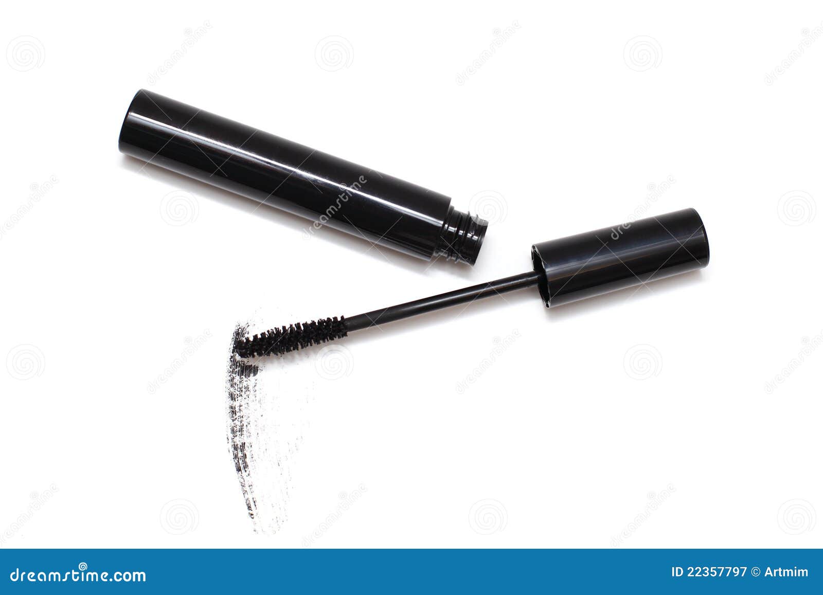 Mascara and brush in tube stock image. Image of white 22357797