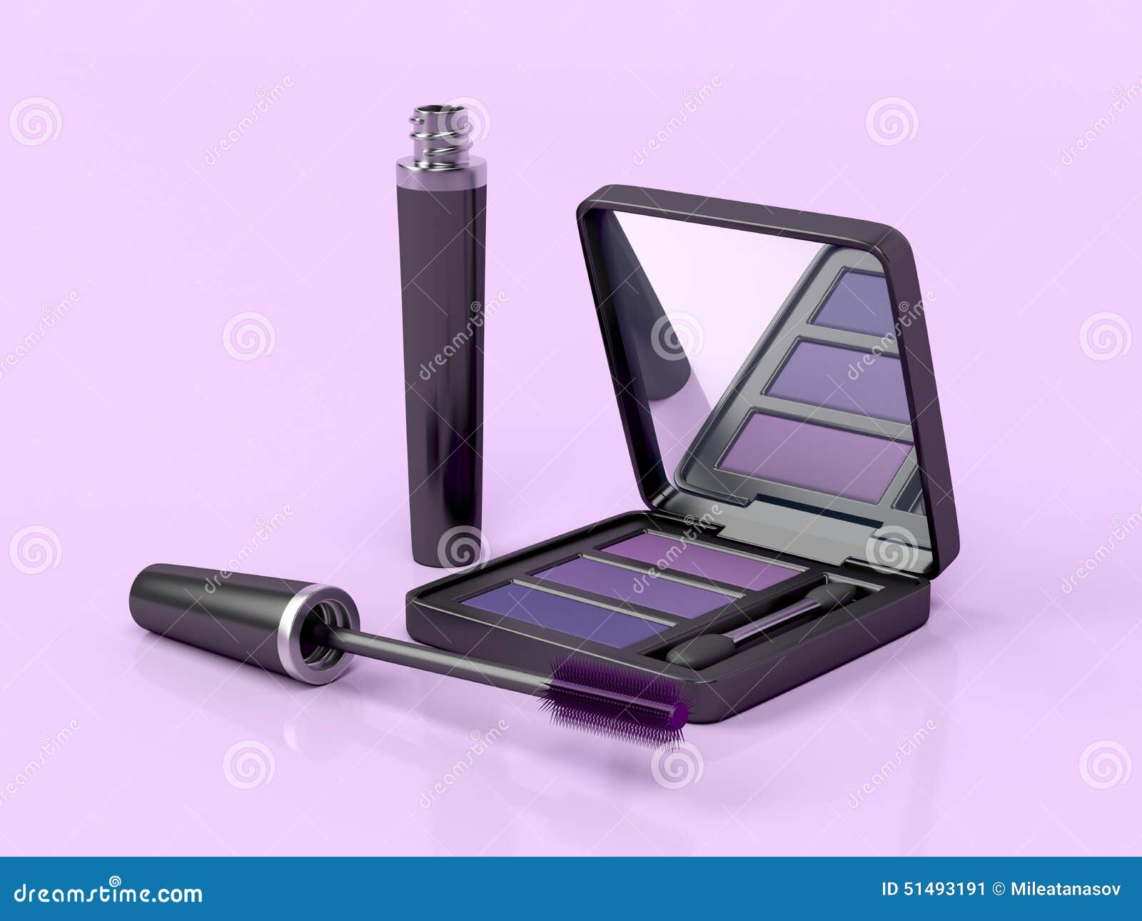 Mascara and eye shadow stock illustration. Illustration of product