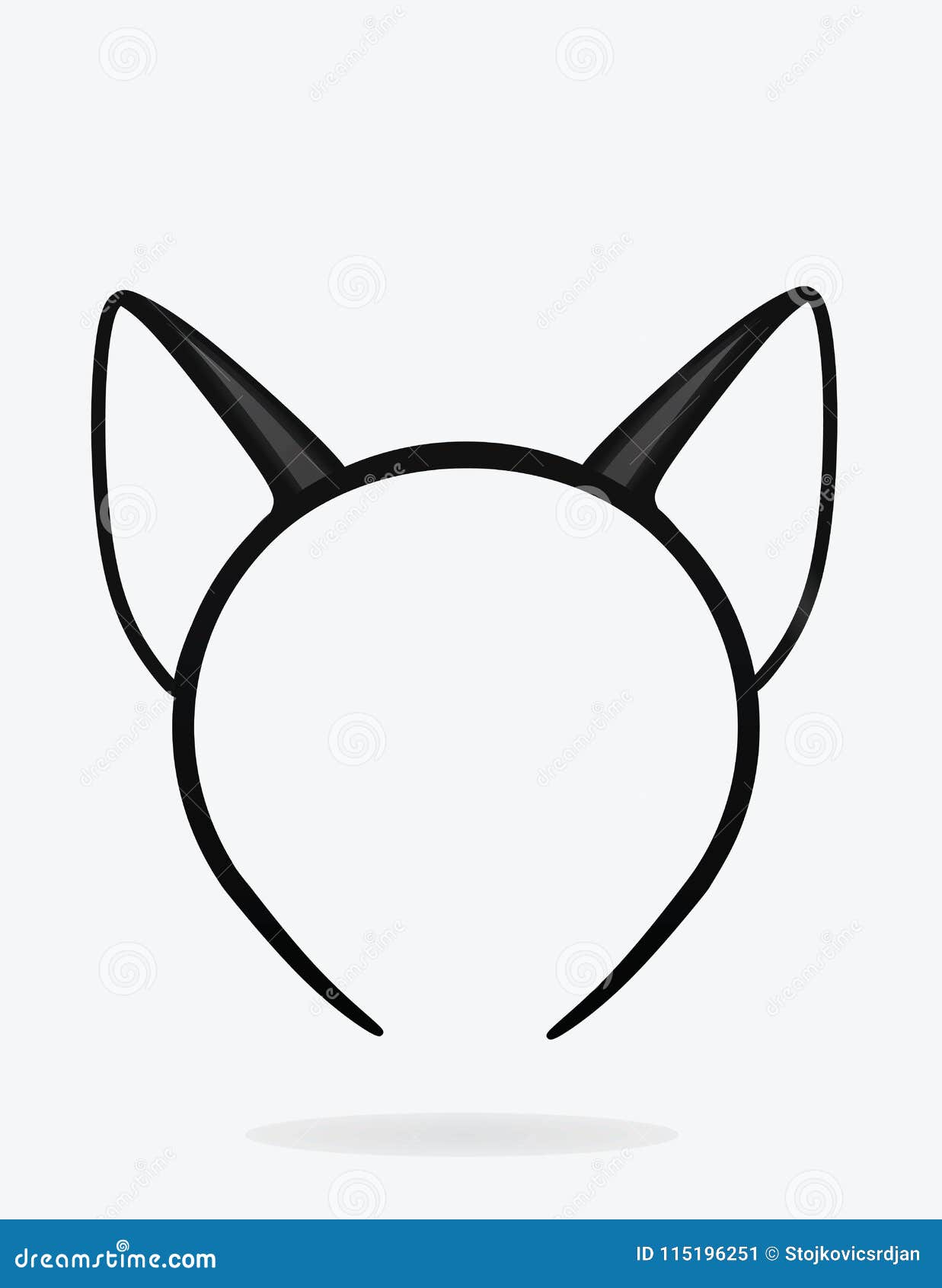 Maschera Delle Orecchie Di Gatto Illustrazione Vettoriale - Illustrazione  di nero, divertente: 115196251