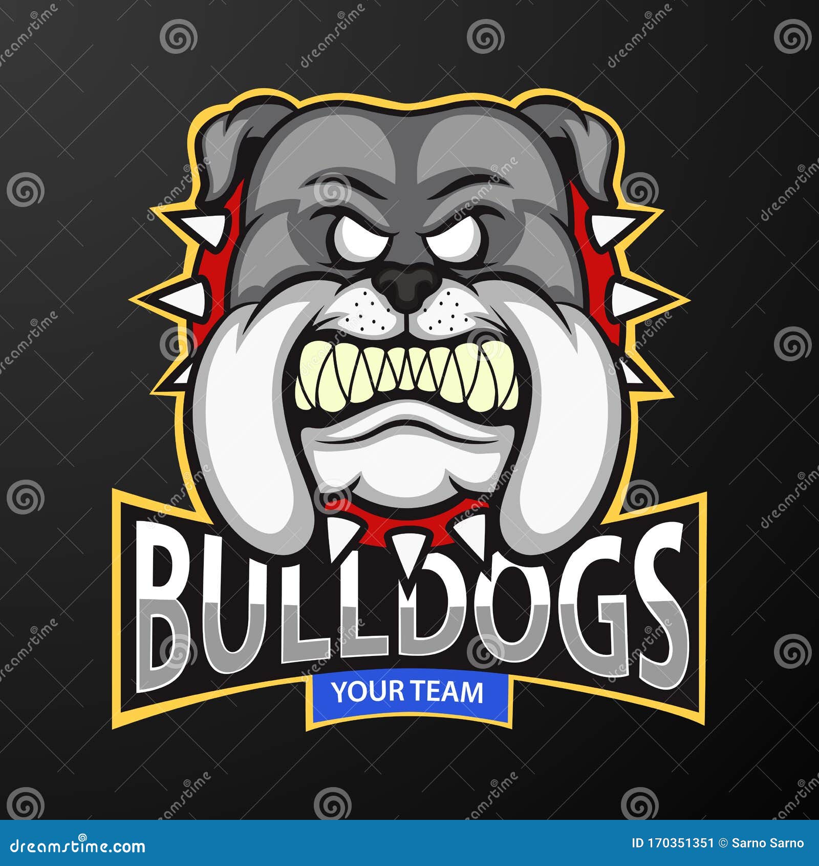 Mascot of Angry Bulldog Head, Logo for a Sport Team Stock Vector ...