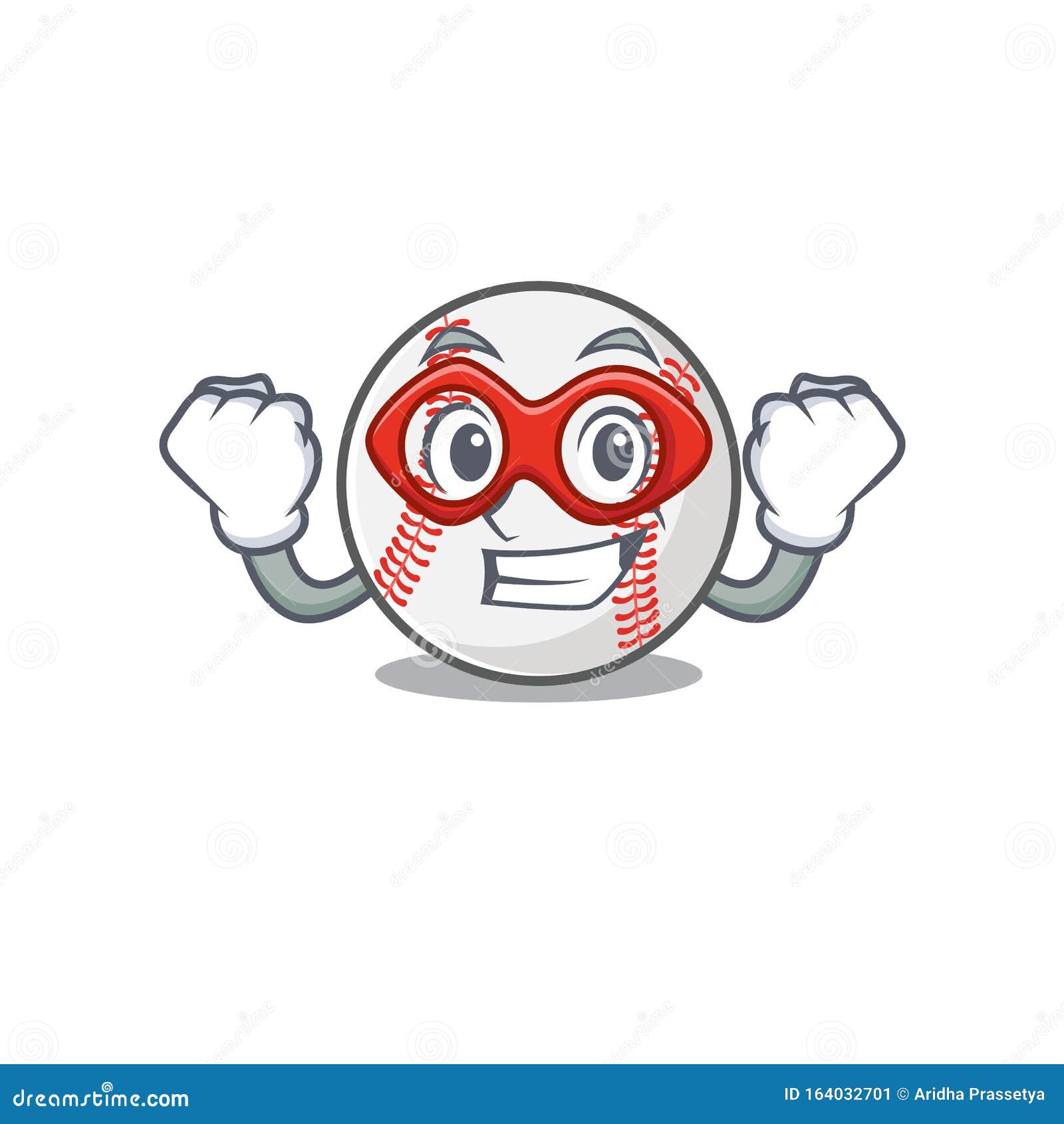 Mascot Cartoon Baseball the in Super Hero Shape Stock Vector