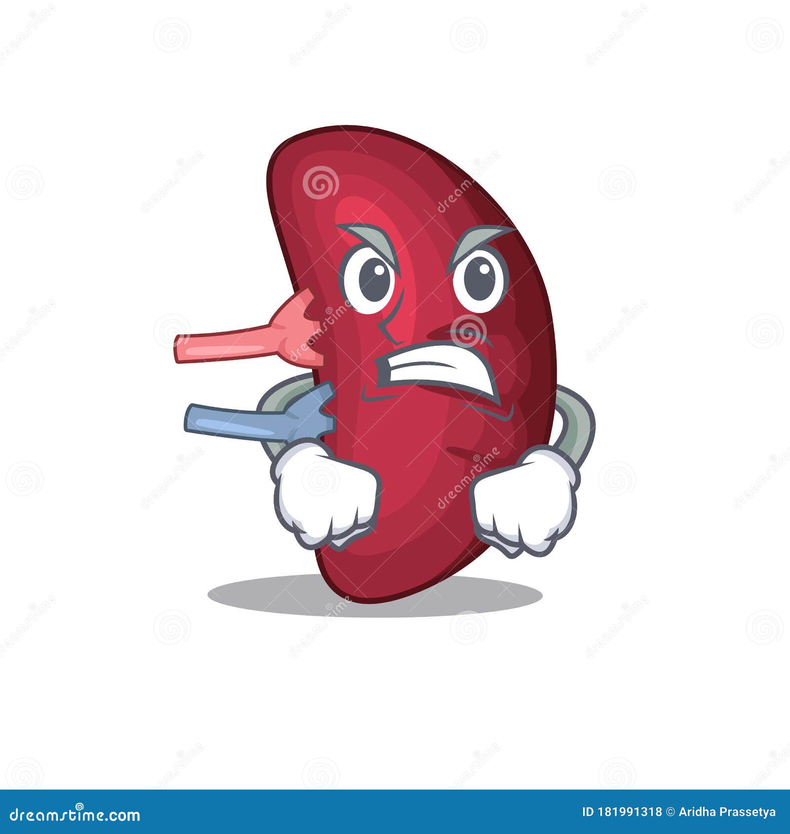 Mascot Design Concept of Human Spleen with Angry Face Stock Vector ...