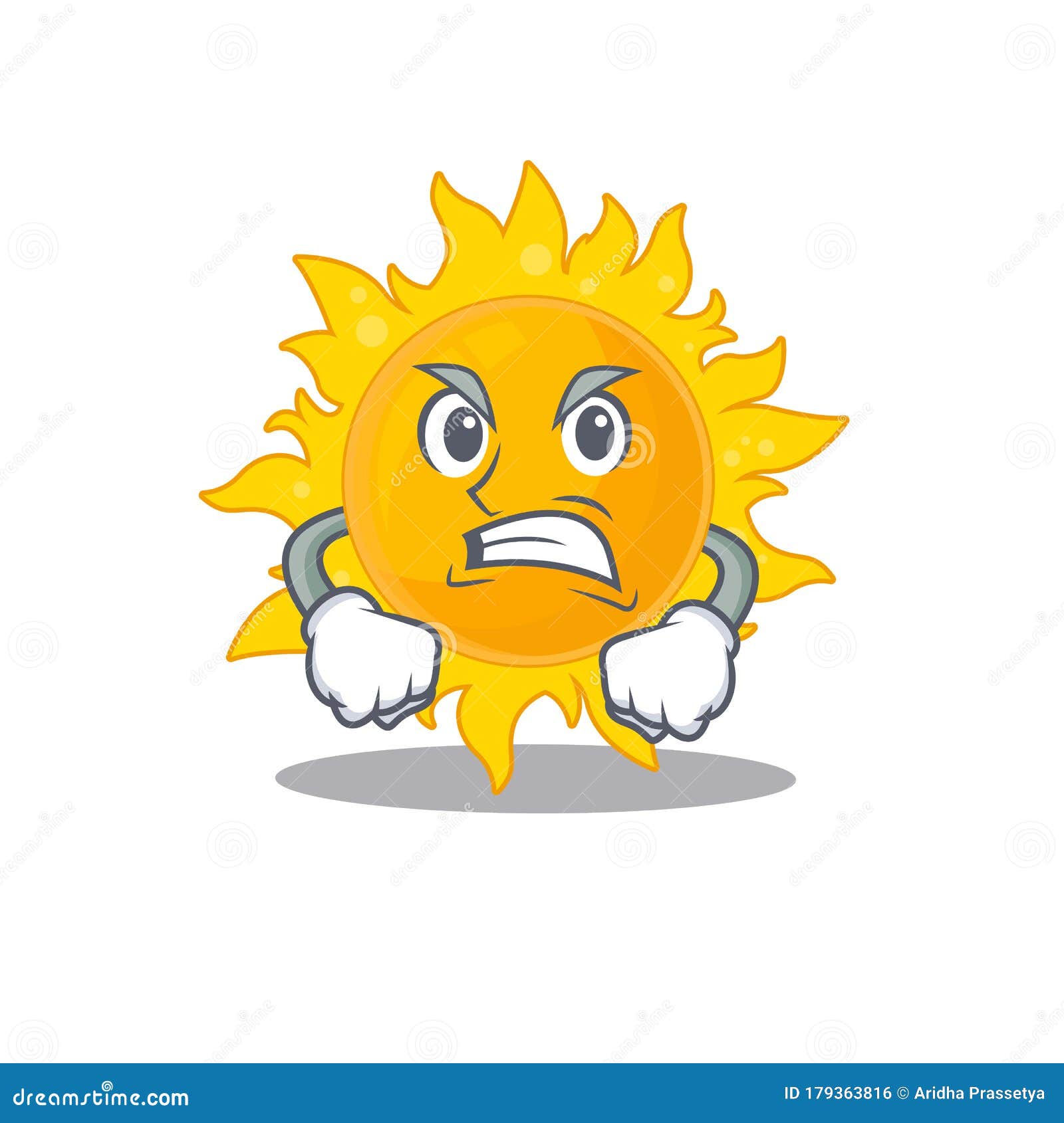 Mascot Design Concept Of Summer Sun With Angry Face Stock Vector