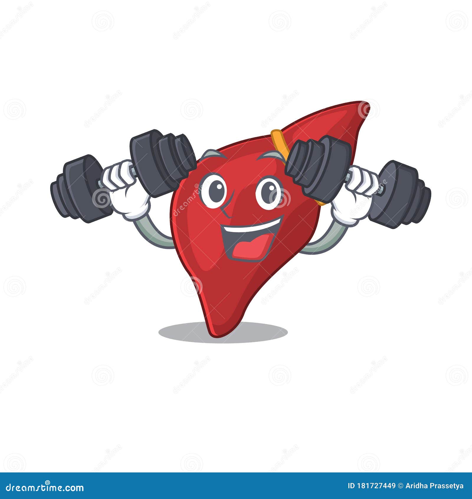 Mascot Design of Smiling Fitness Exercise Healthy Human Liver Lift Up ...