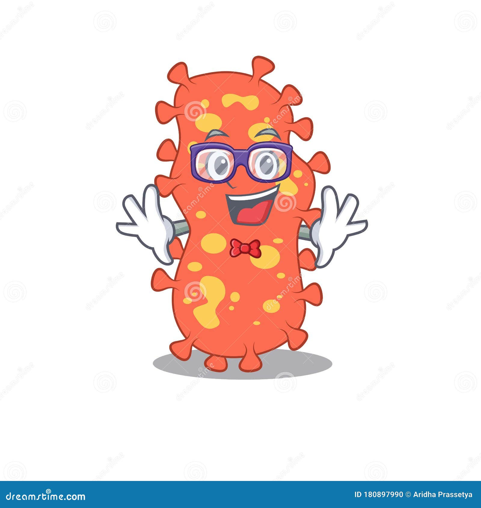 mascot  style of geek bacteroides with glasses