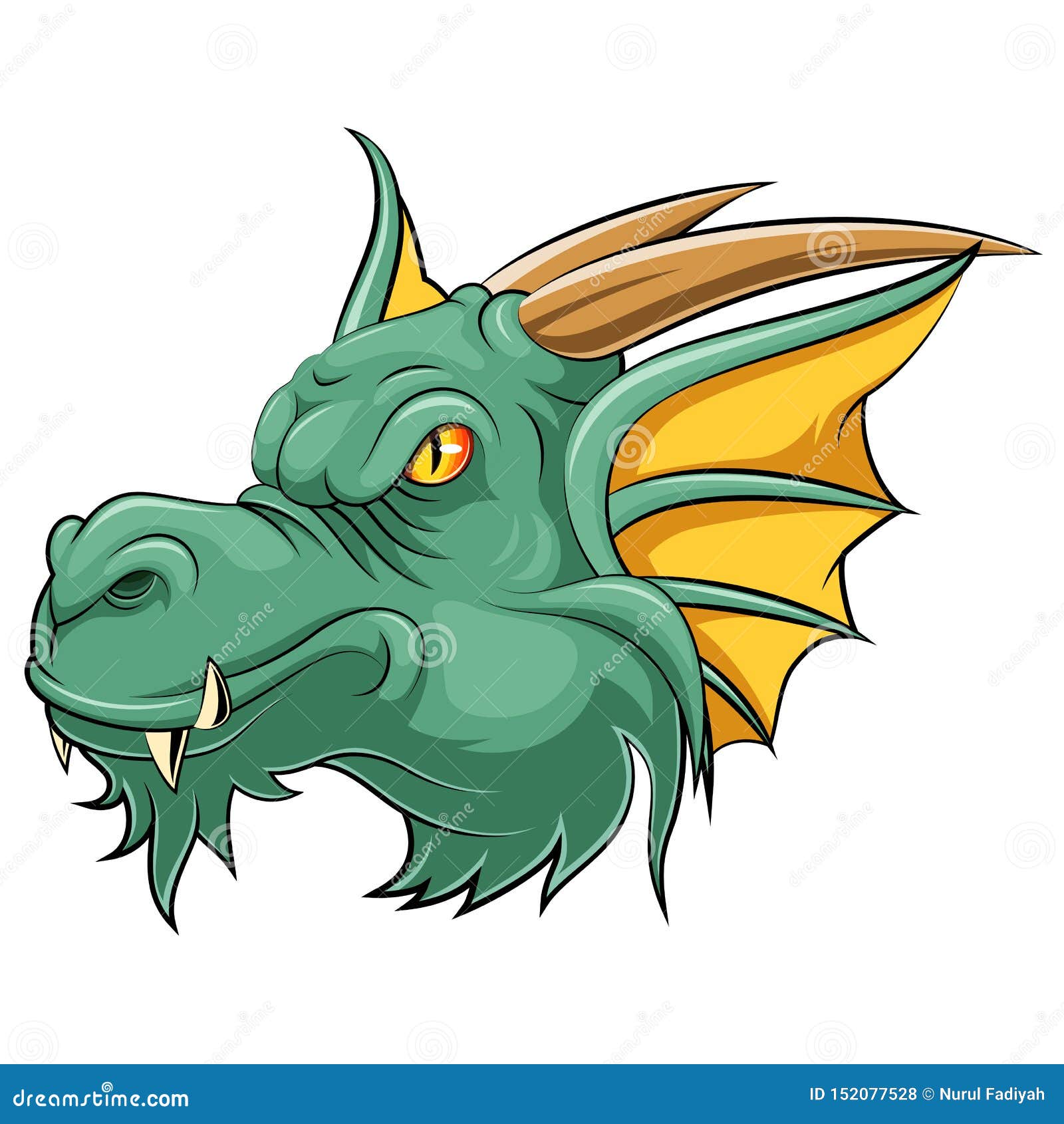 Mascot Head of an dragon stock vector. Illustration of head - 152077528