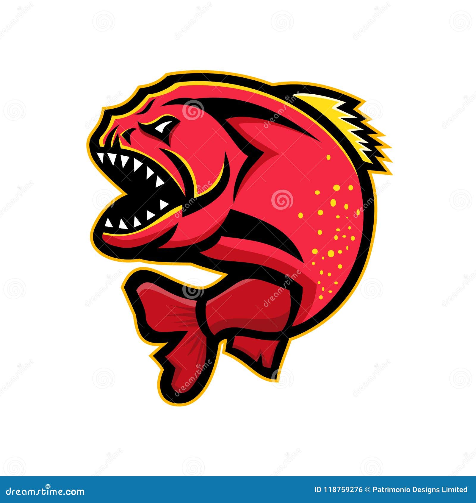 piranha sports mascot
