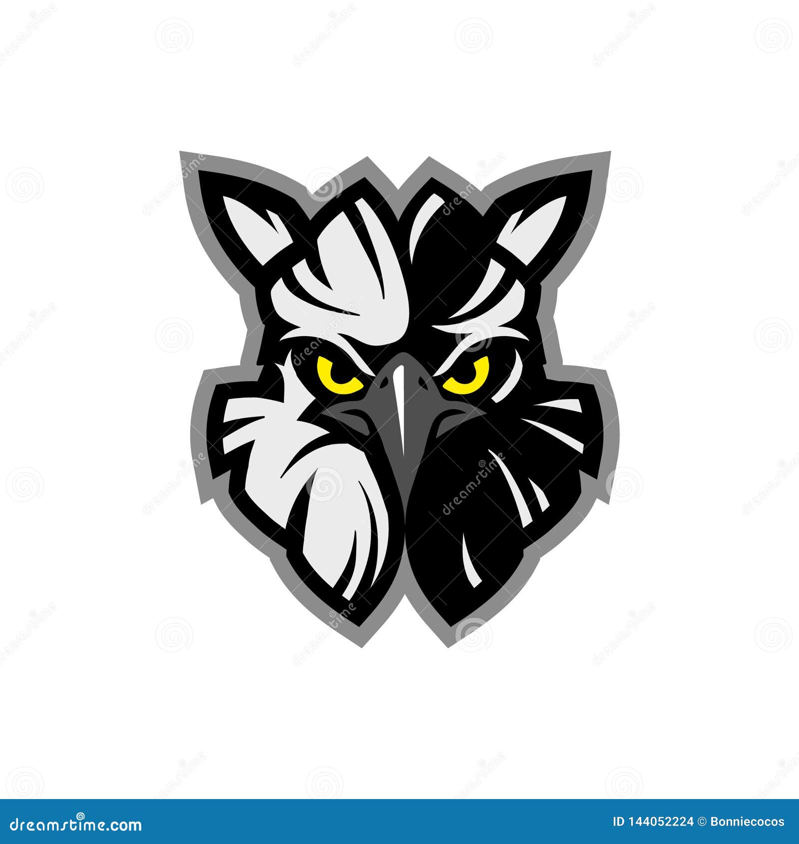 Mascot Icon Illustration of Head of an American Harpy Eagle Harpia Harpyja,  Eagle Head Animal Mascot - Logotype Stock Vector - Illustration of freedom,  composition: 144052224