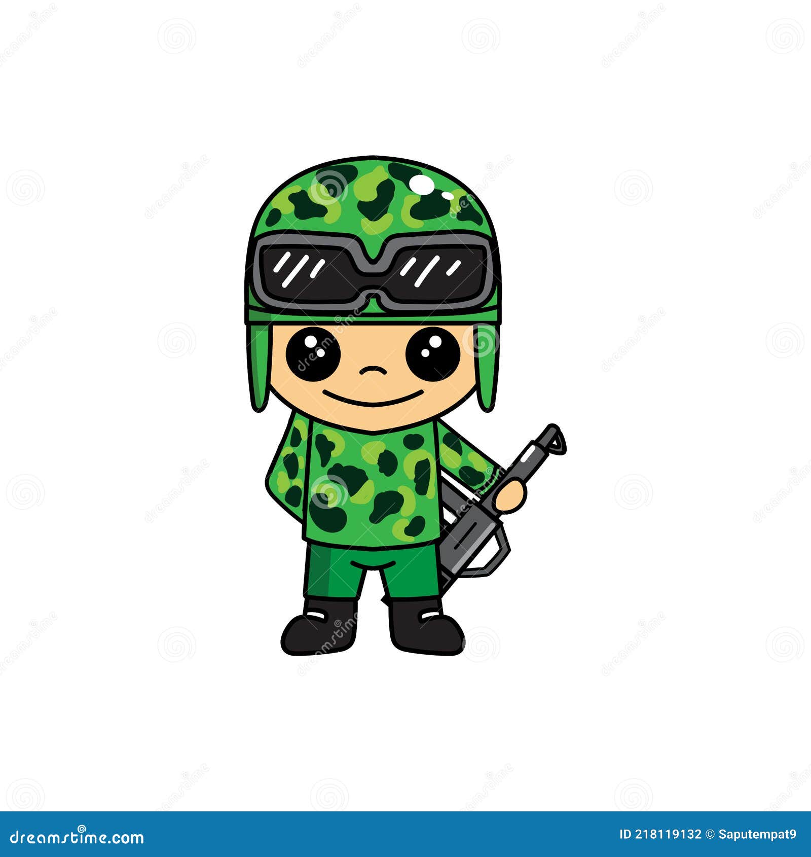 Mascot Illustration of Army Cartoon Character or Cute Soldier with ...