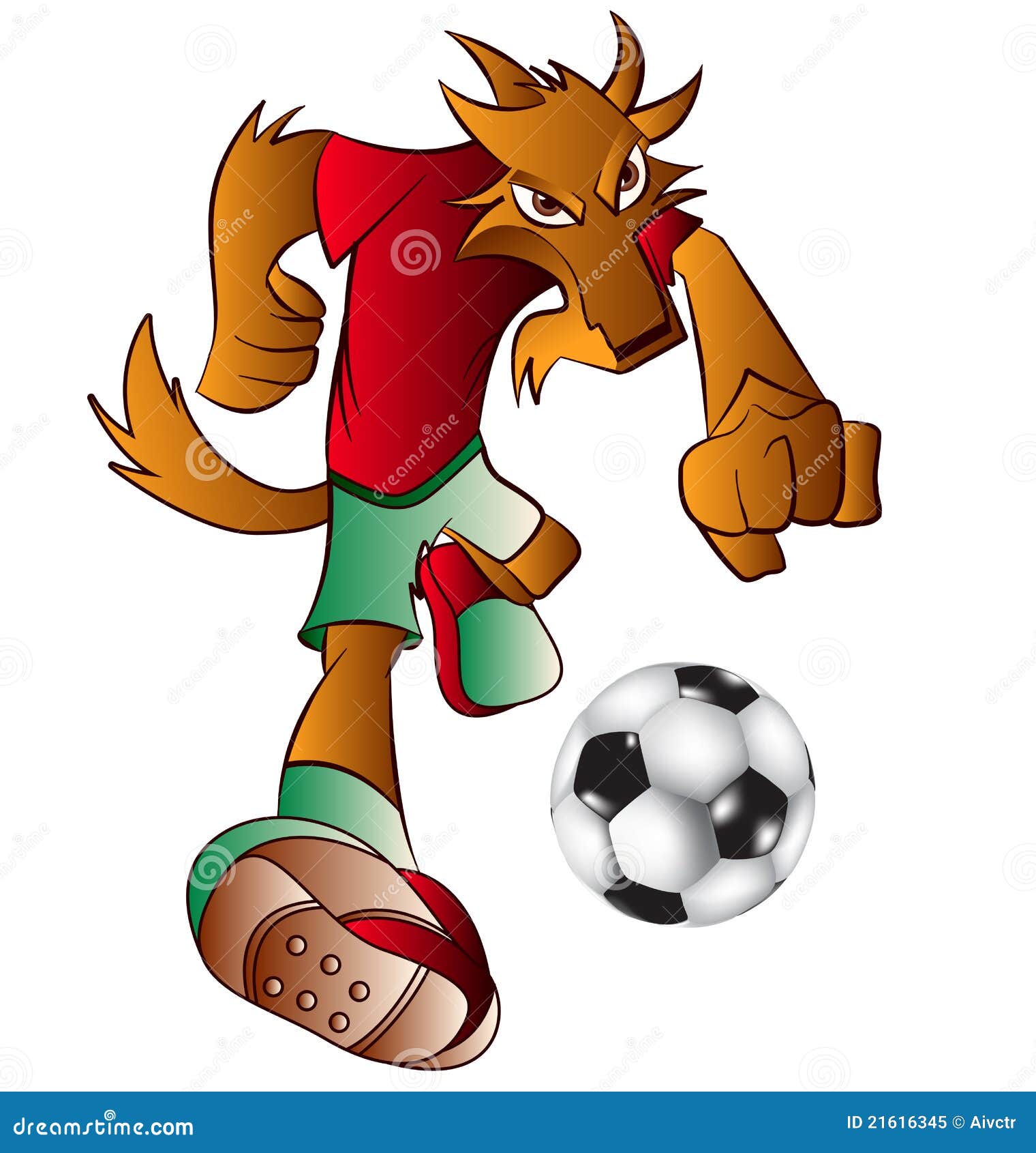 Mascot playing football stock illustration. Illustration of animal