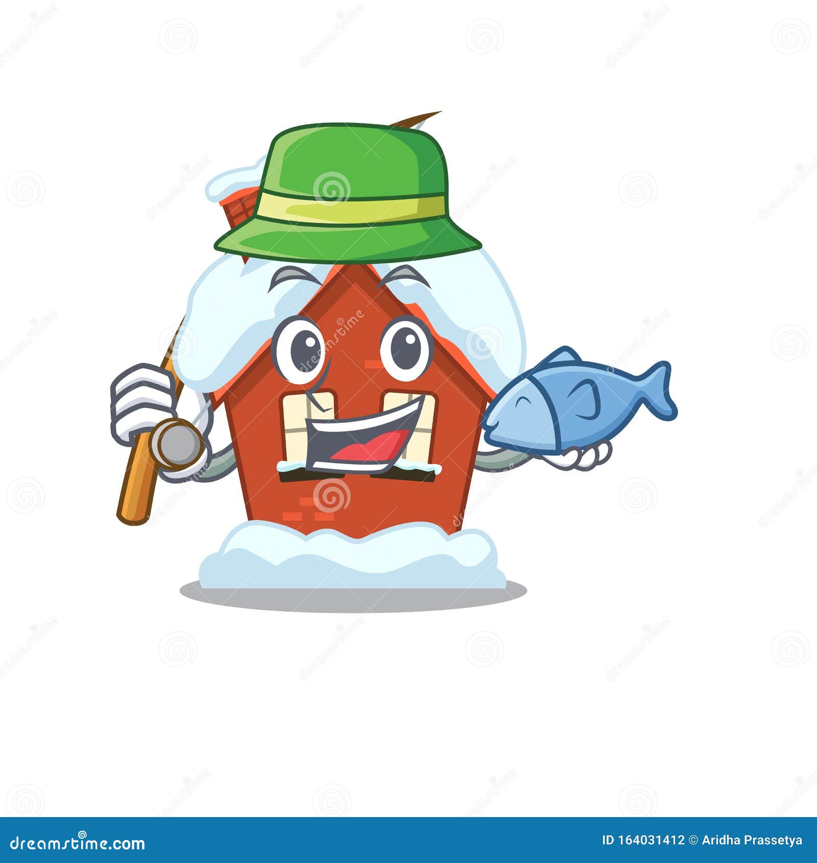 Download Mascot Winter House A Cartoon Isolated Fishing Stock ...