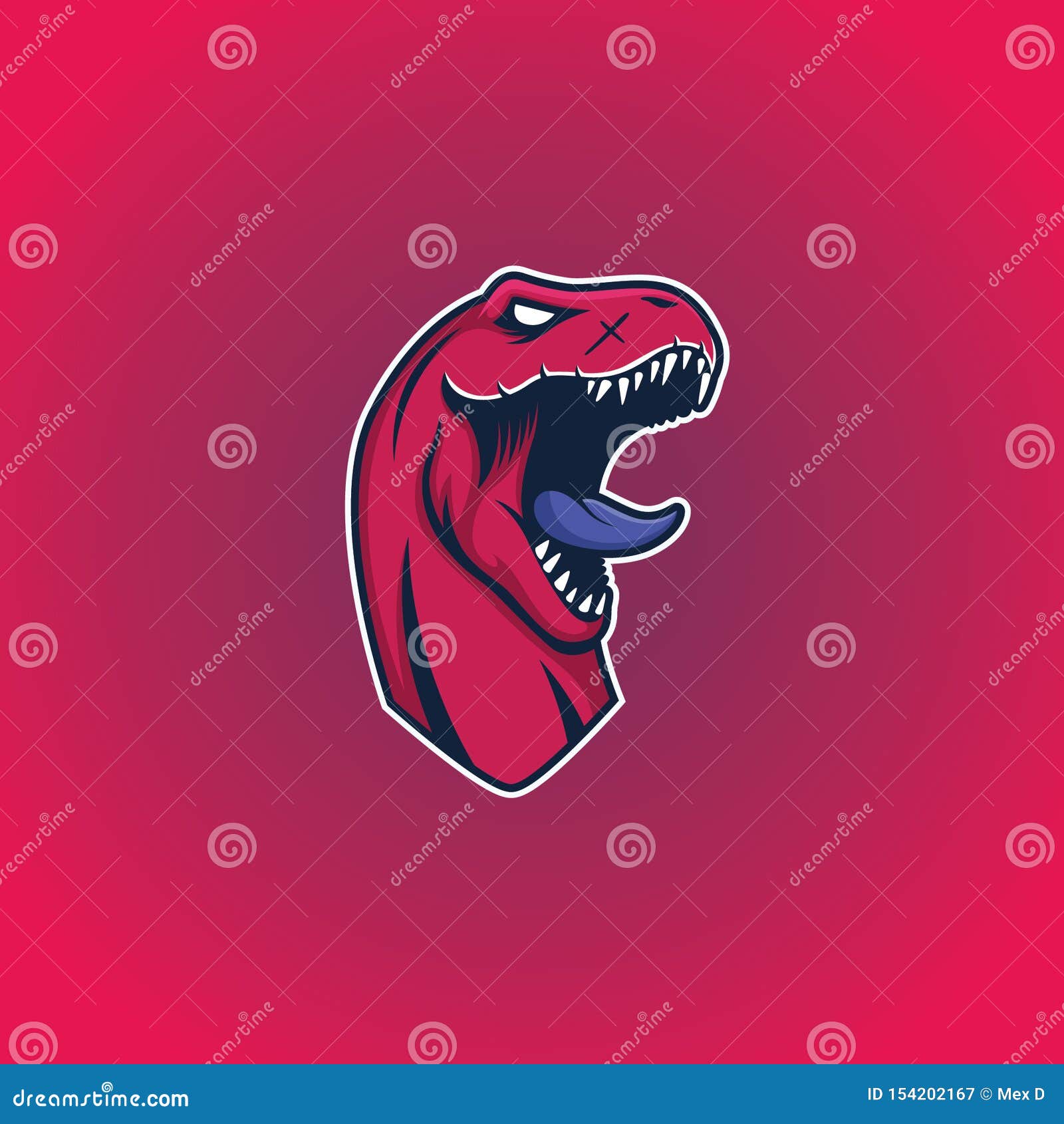 Mascota Principal Logo Template Del Dinosaurio De T-Rex Stock de  ilustración - Ilustración de agresivo, reptil: 154202167