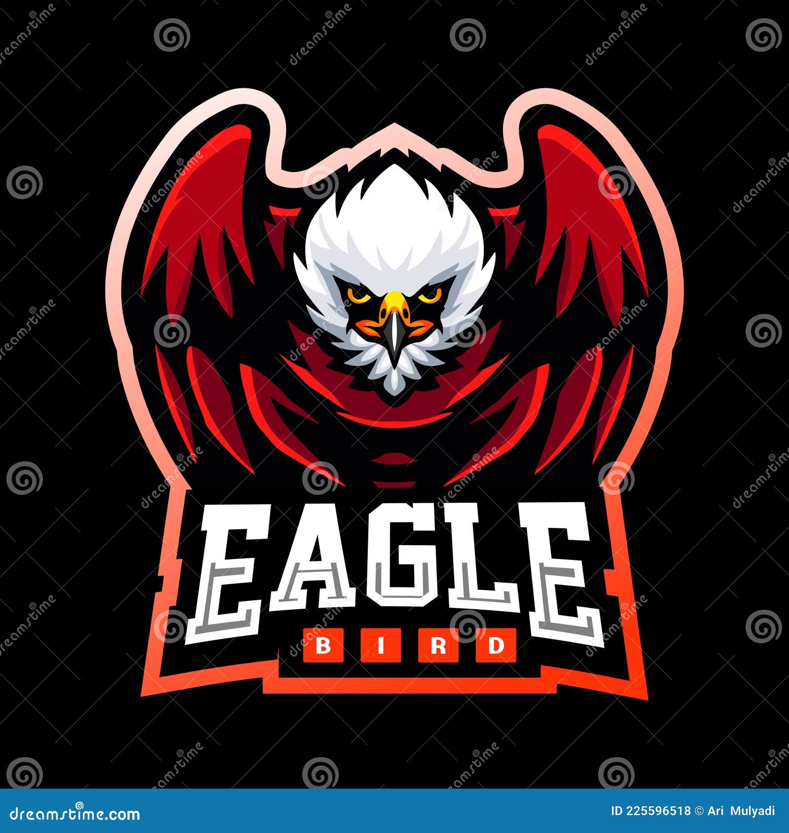 Design de logotipo de mascote eagles esport