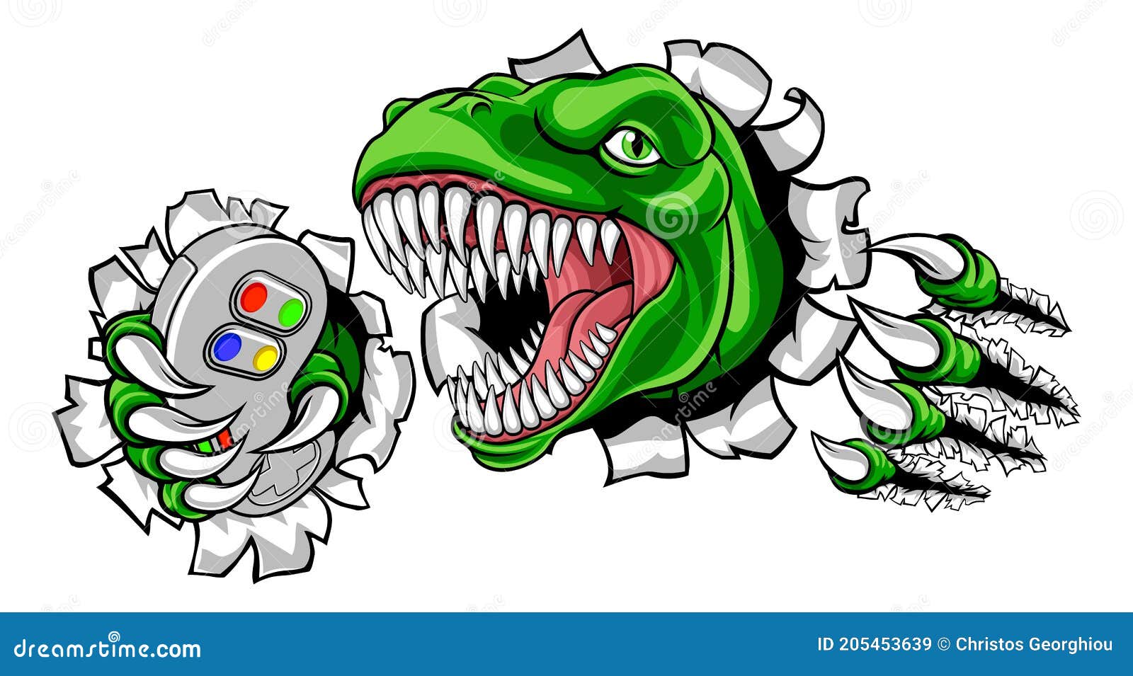 Mascote De Controlador De Vídeo Game De Jogador De Dinossauro Ilustração do  Vetor - Ilustração de dino, jogar: 244760620