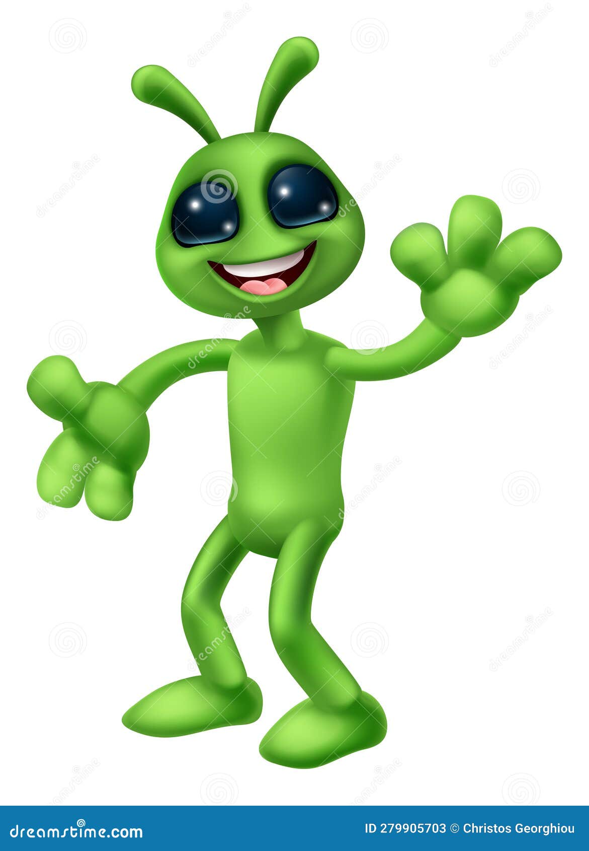 Ilustração de mascote alienígena engraçado