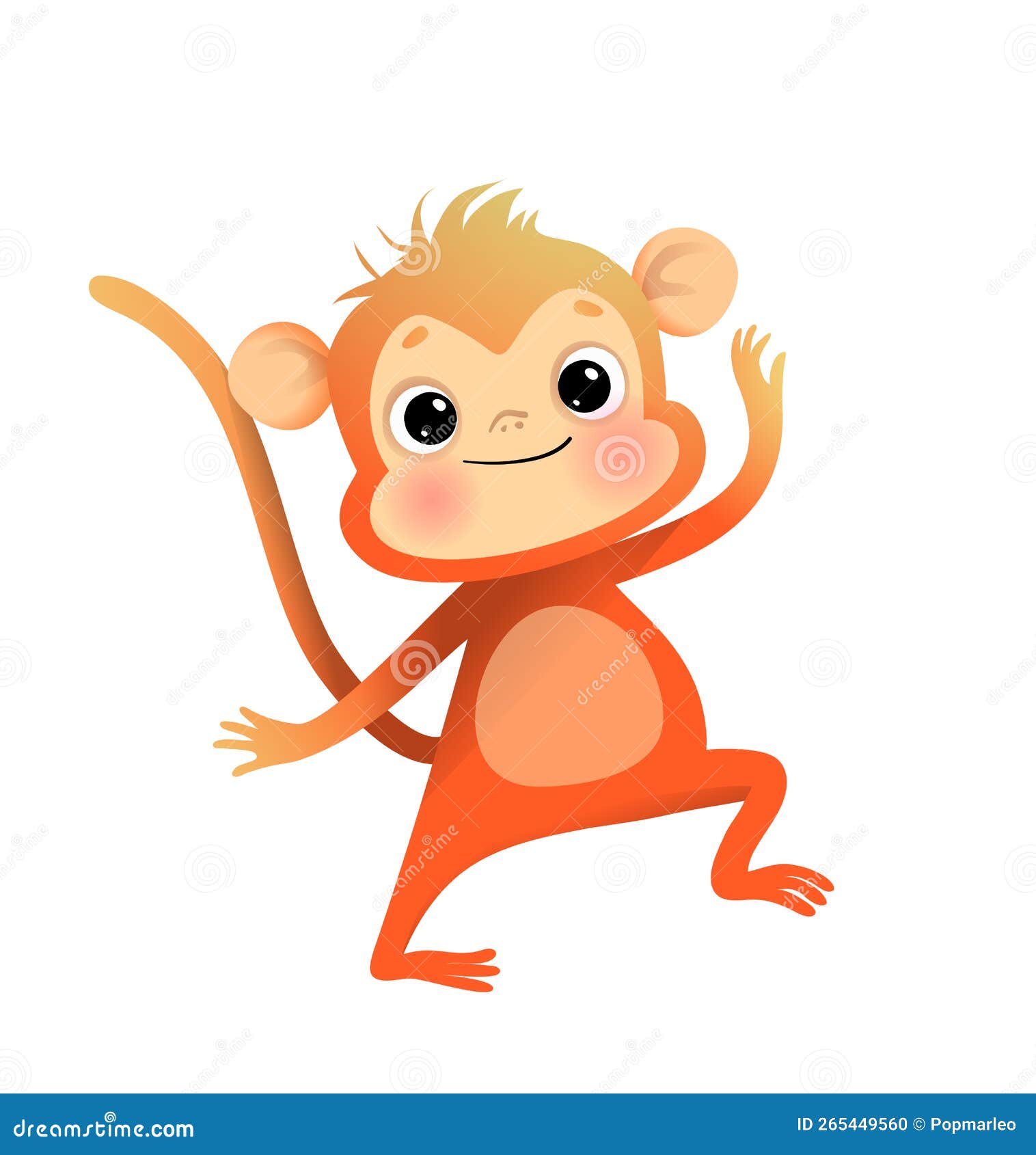 Desenho de macaco bebê fofo