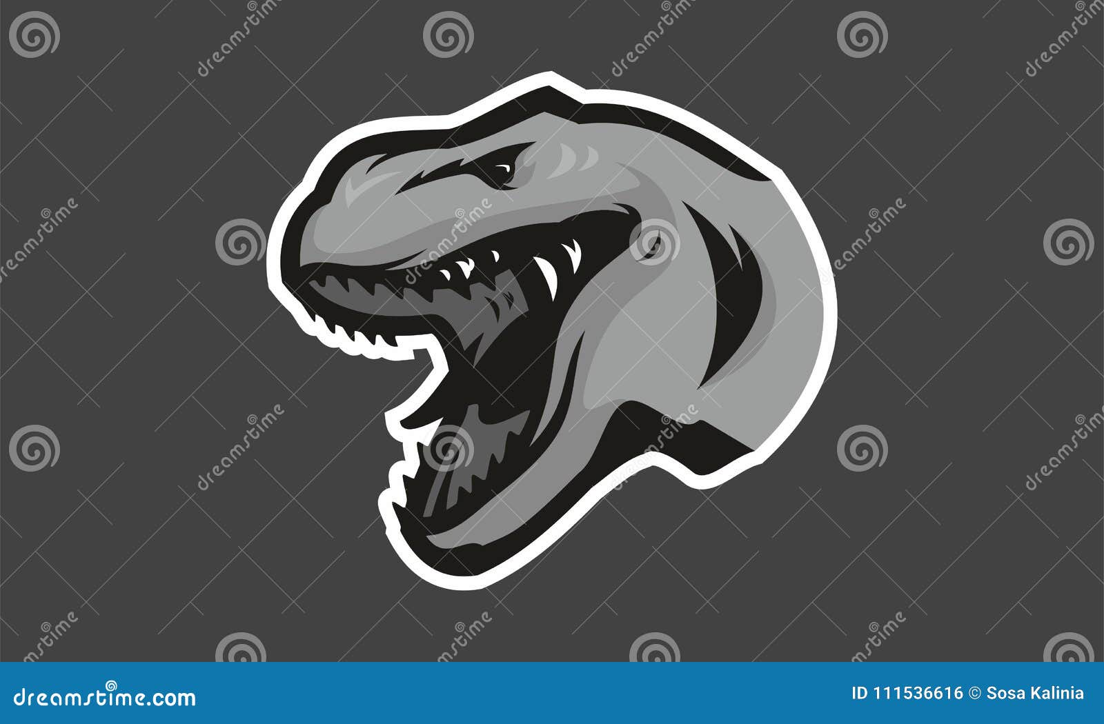 Dinossauro Esporte Mascote Logotipo Design T Rex Cabeça Mascote