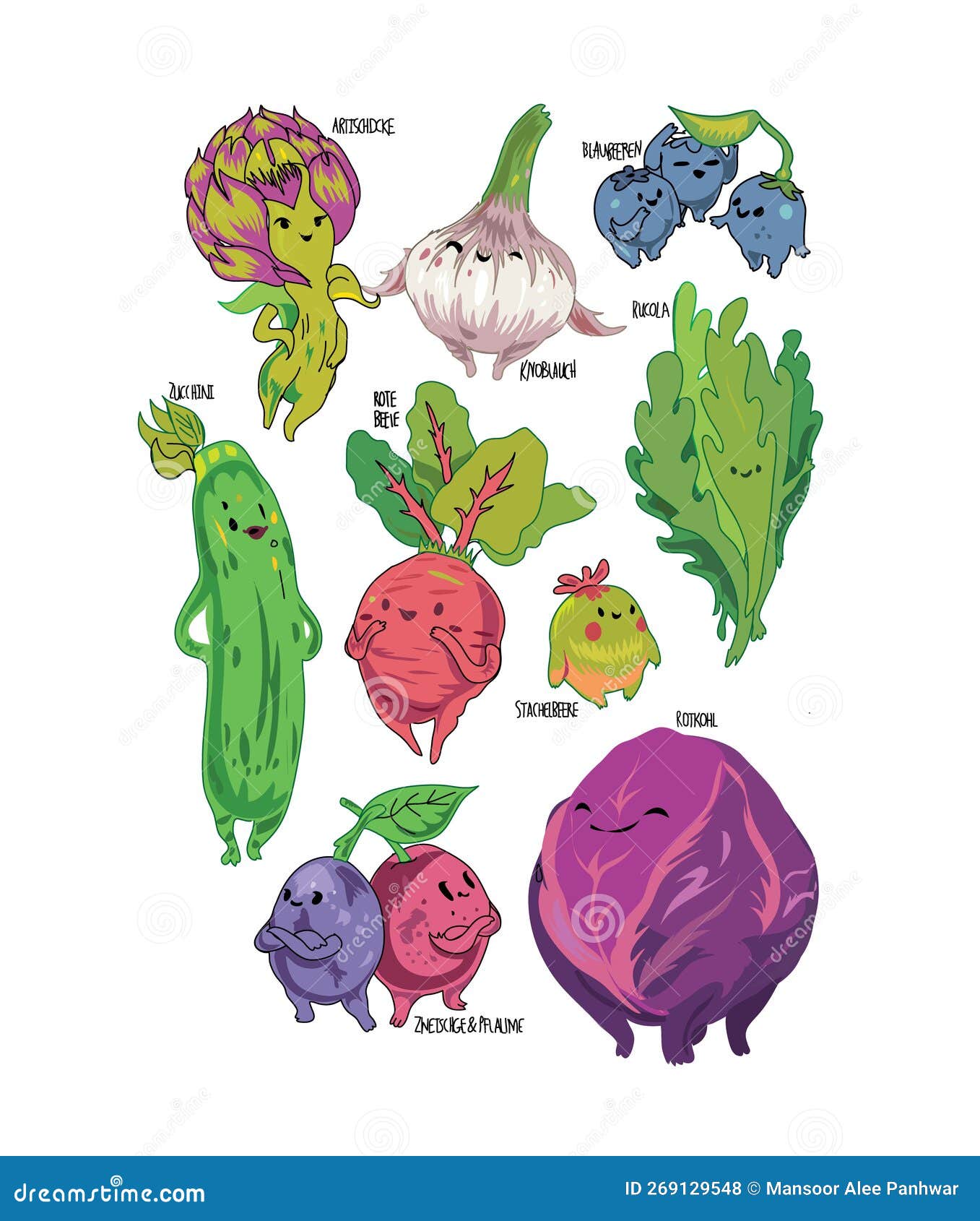 Mascotes De Desenho Vegetal Dão Vetor Engraçado Ilustração do Vetor -  Ilustração de desenho, alimento: 269129548