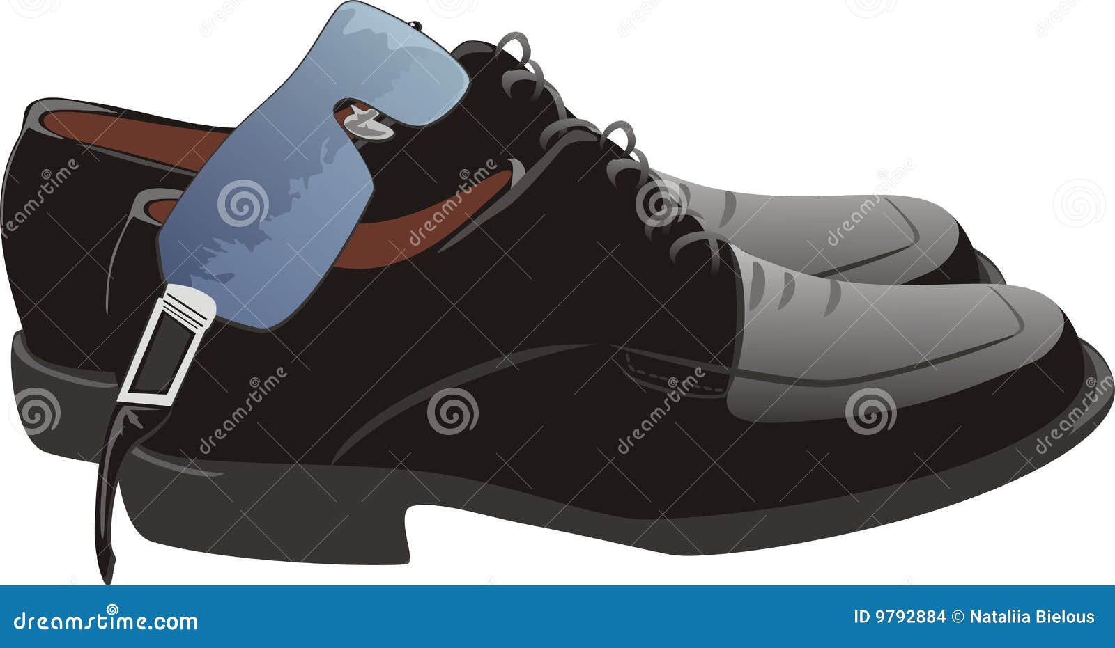 Masculine Shoes and Glasses Stock Vector Illustration of bright