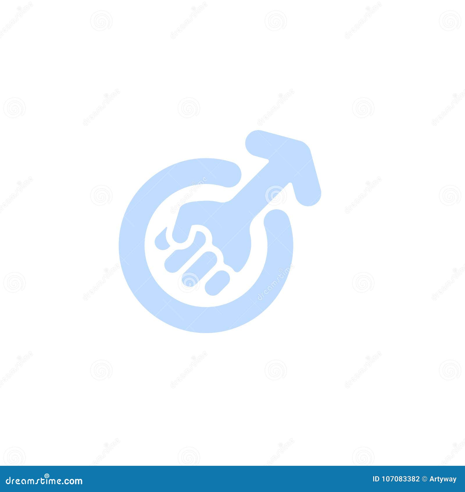masculism , blue male fist color with arrow in circle  sign template. men rights fight icon.