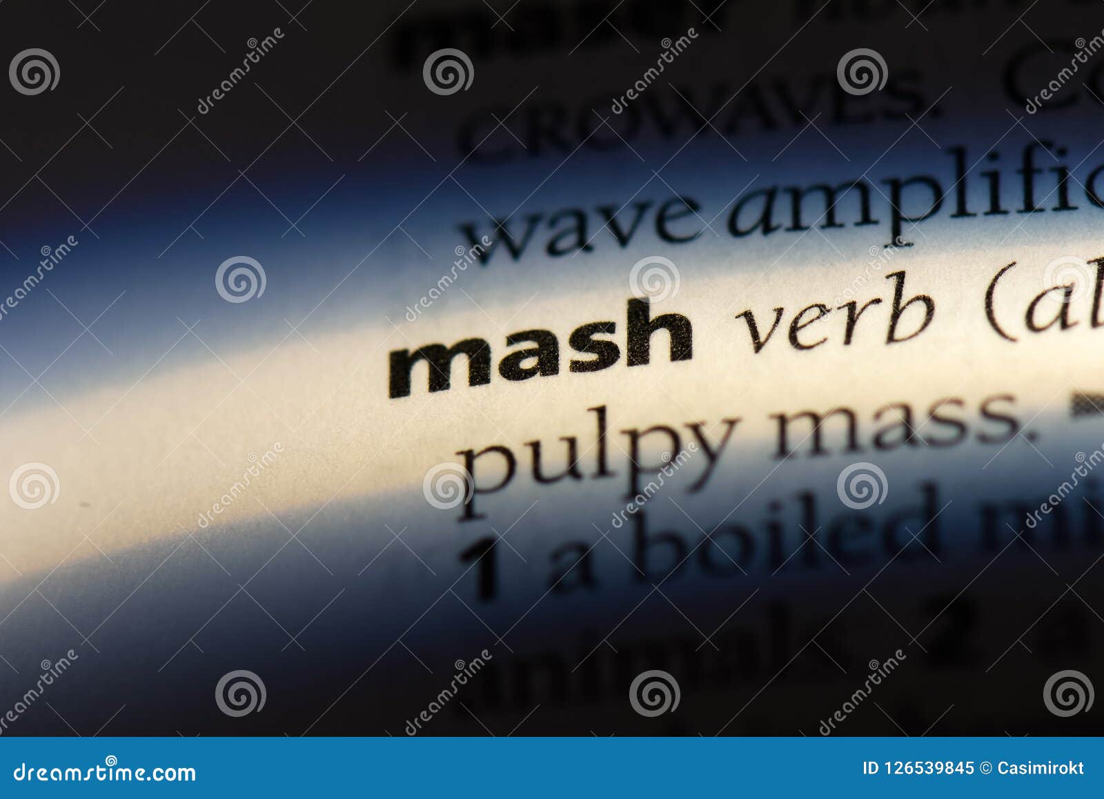 Mash stock image. Image of text, definition, word, idea 126539845