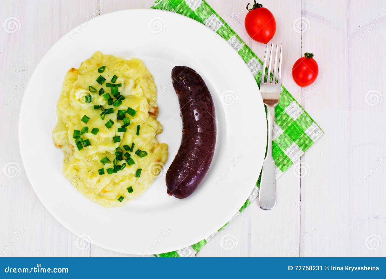 Mashed Potatoes and Black Pudding Kaszanka Stock Image Image of