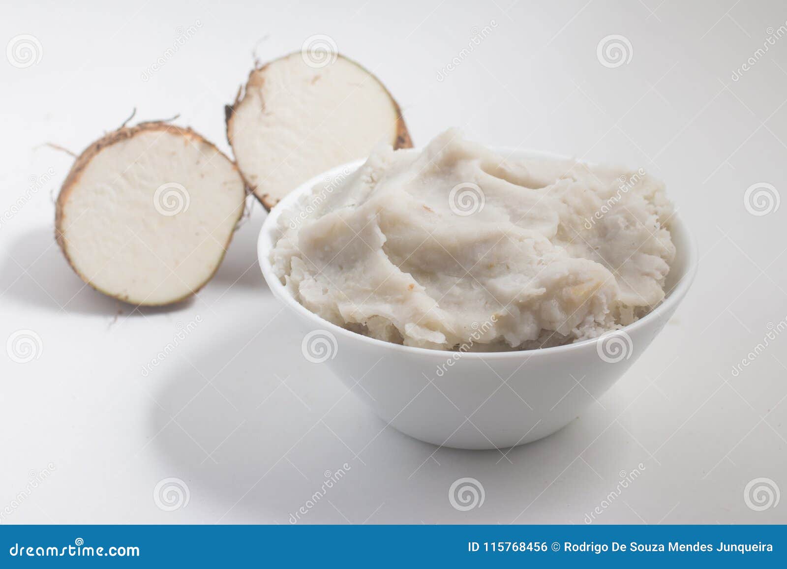 mashed yam, inhame, cara. colocasia esculenta puree