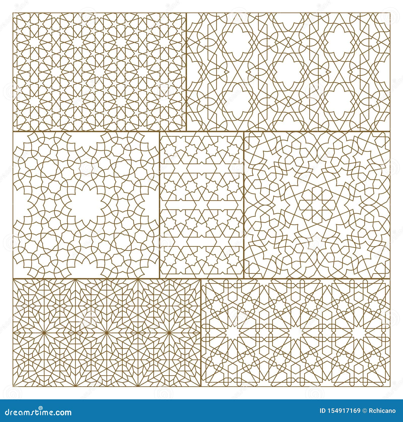 mashrabiya geometrical pattern outline
