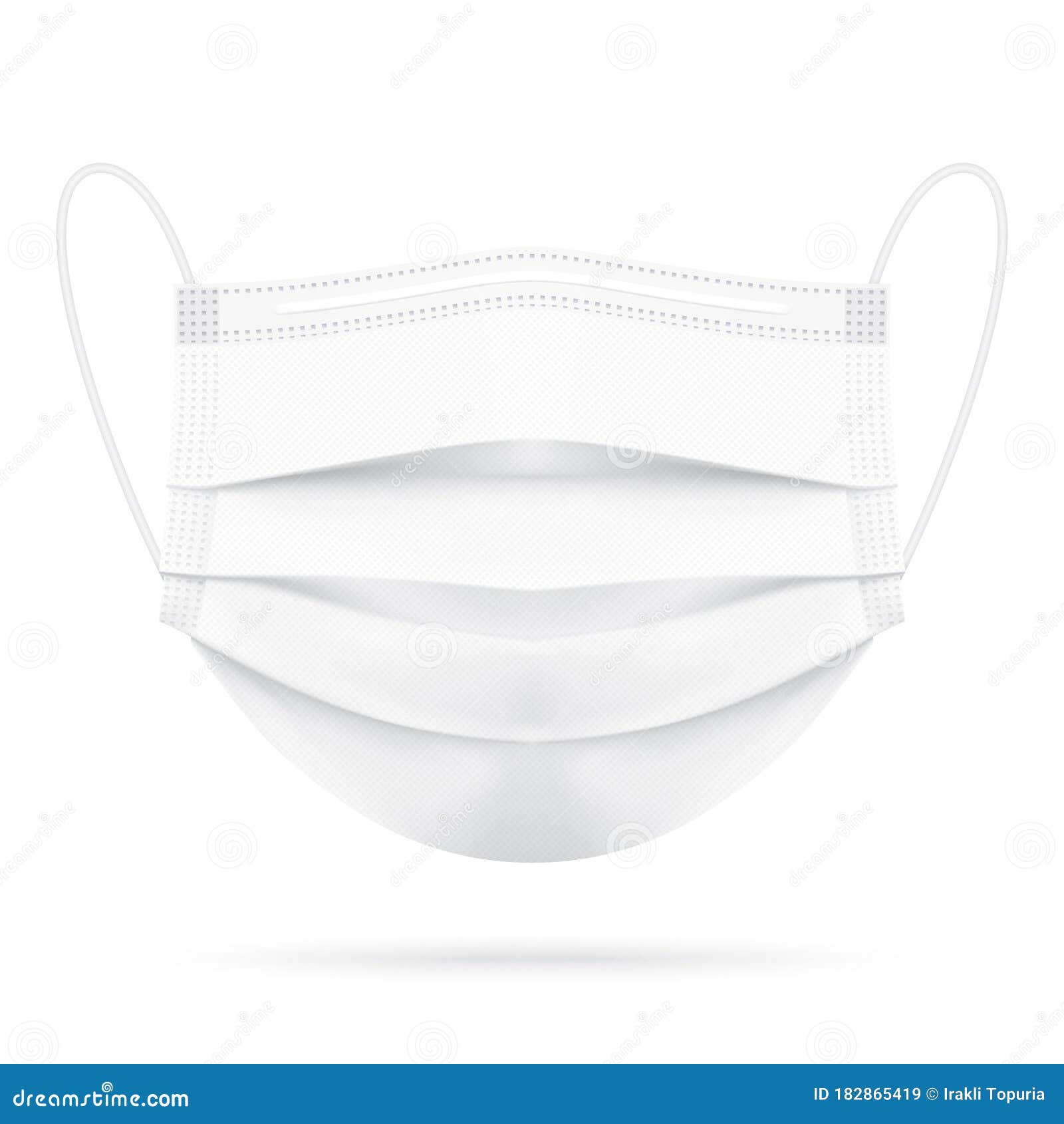 Medical White Face Mask Isolated on Background. Stock Vector