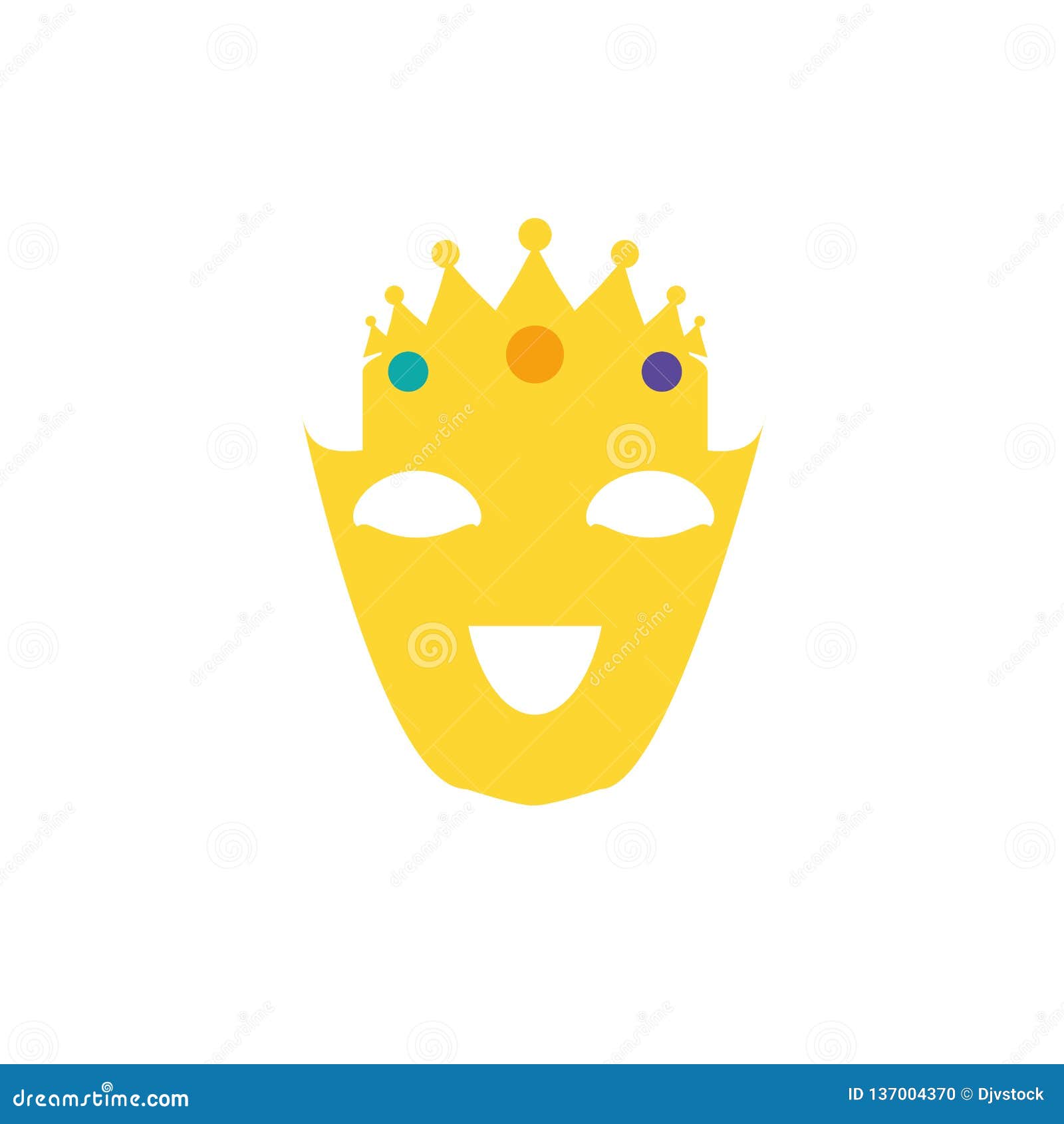 Mask with Crown of King for Carnival Stock Vector Illustration of