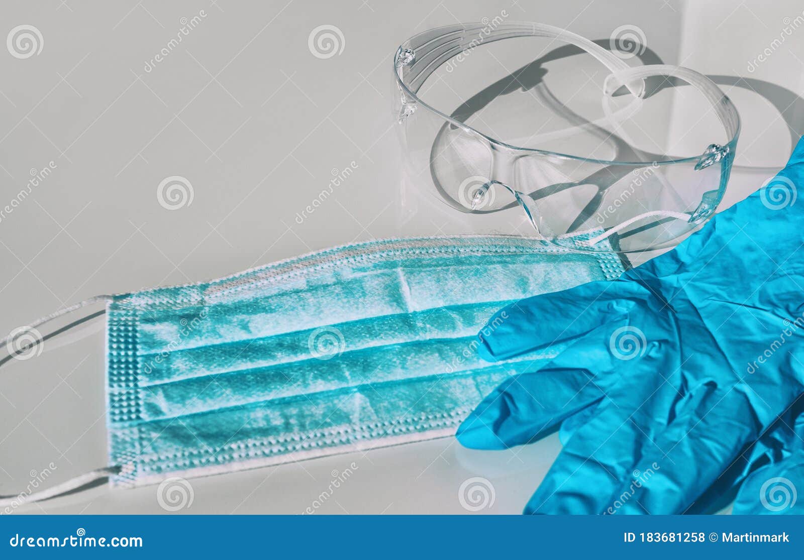 Mask, Gloves, Glasses PPE for COVID-19 Protection Healthcare Workers