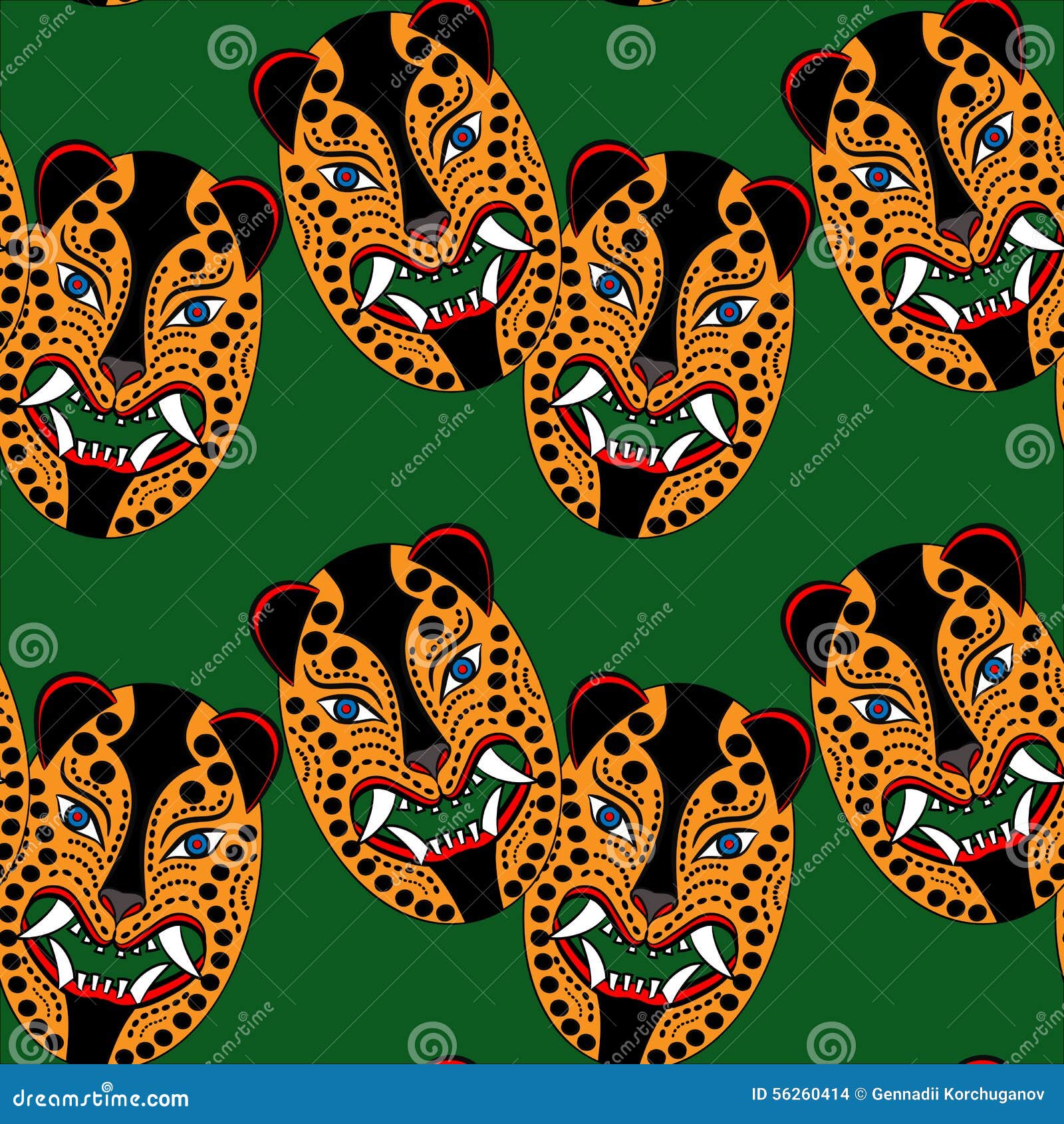 mask jaguar pattern of the aztecs of