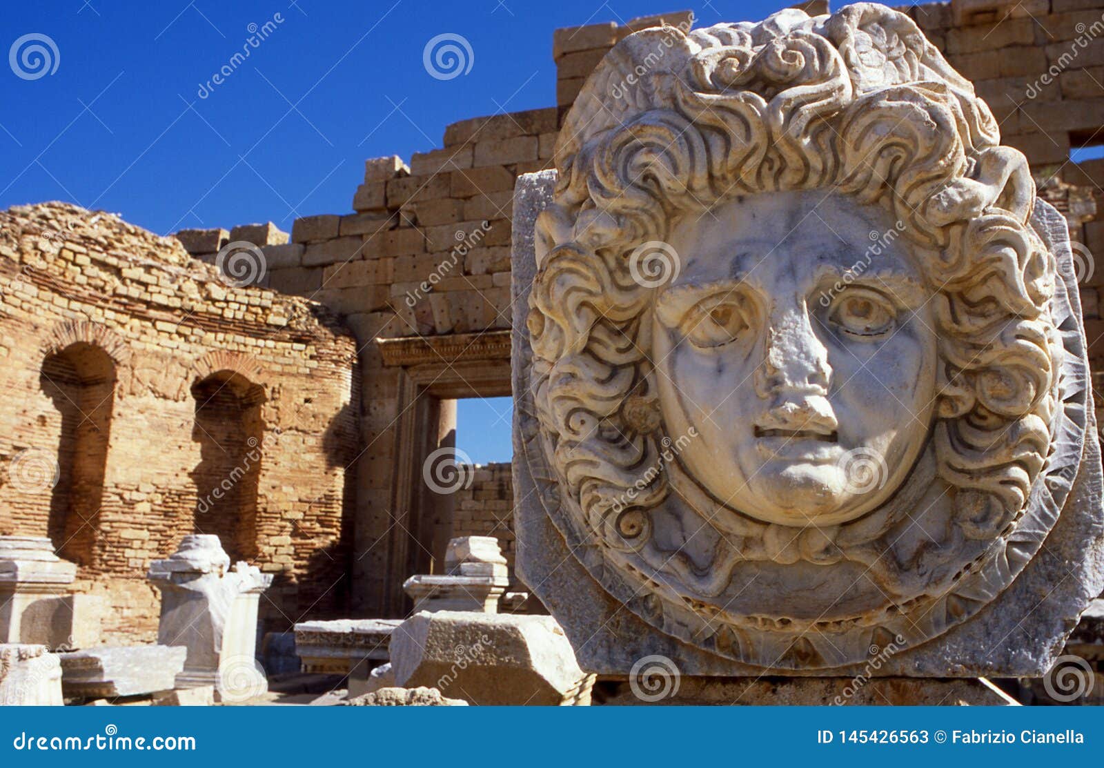 leptis magna archeology ruins - libya