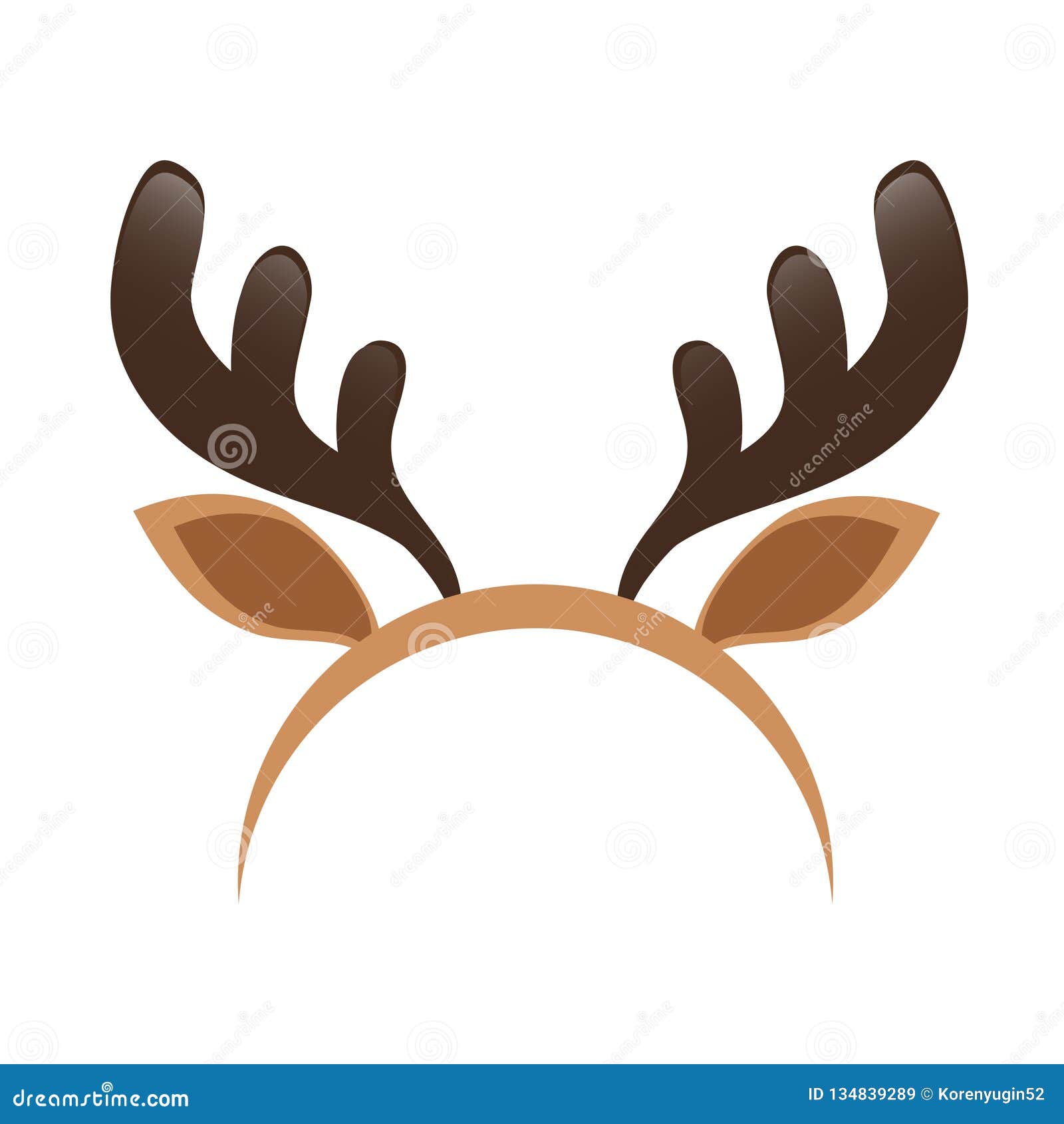 mask with reindeer antler  on white background. merry christmas.  