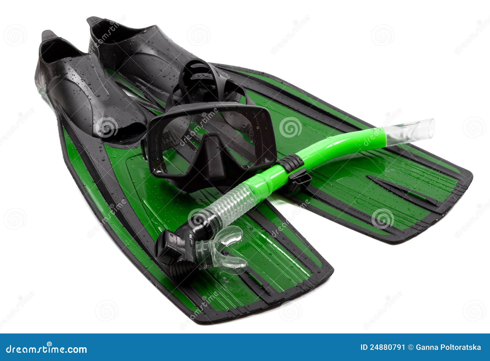 Mask, snorkel and flippers stock image. Image of snorkel 24880791
