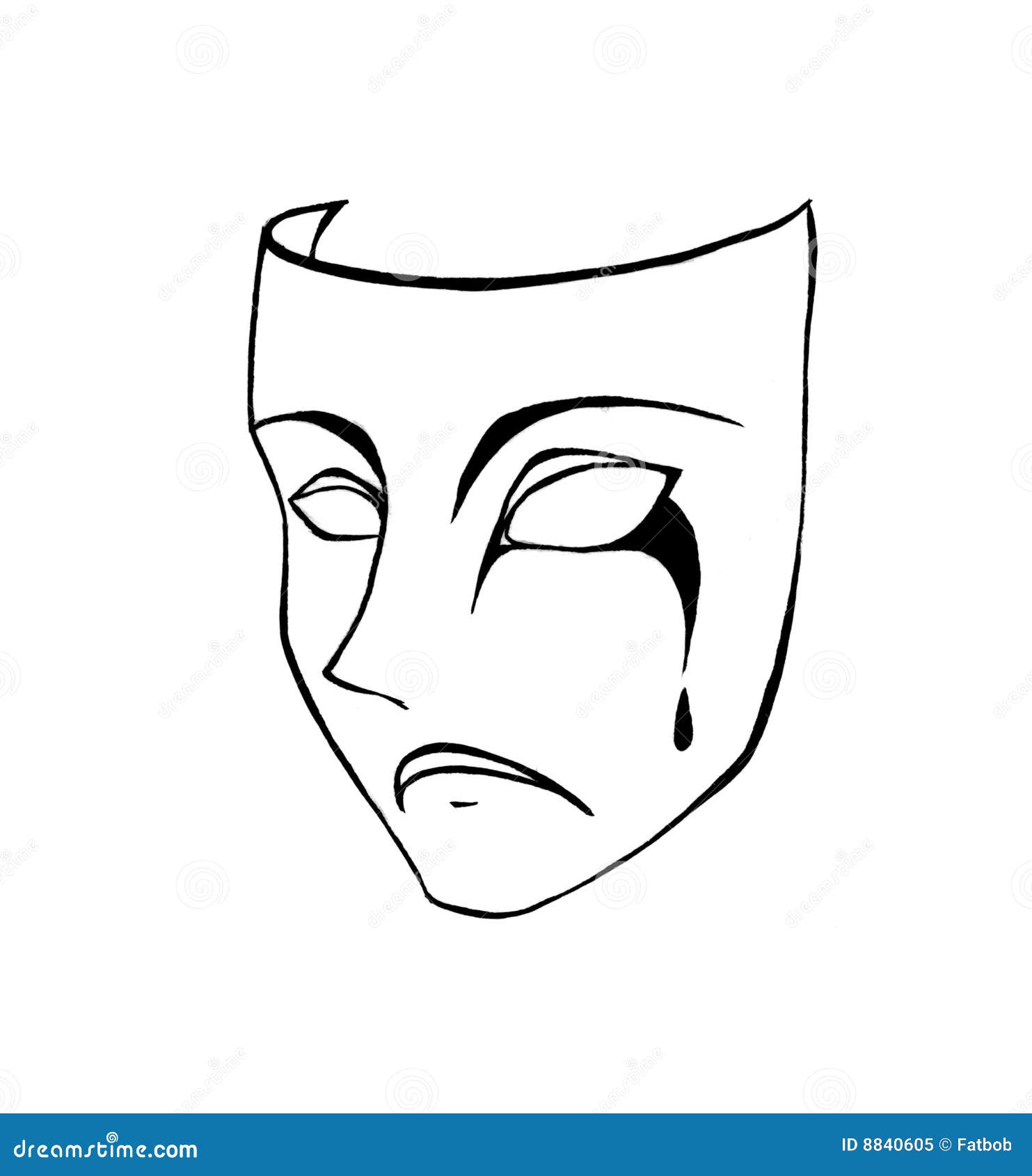 Mask Of Sorrow Drawing Stock Illustration Illustration Of