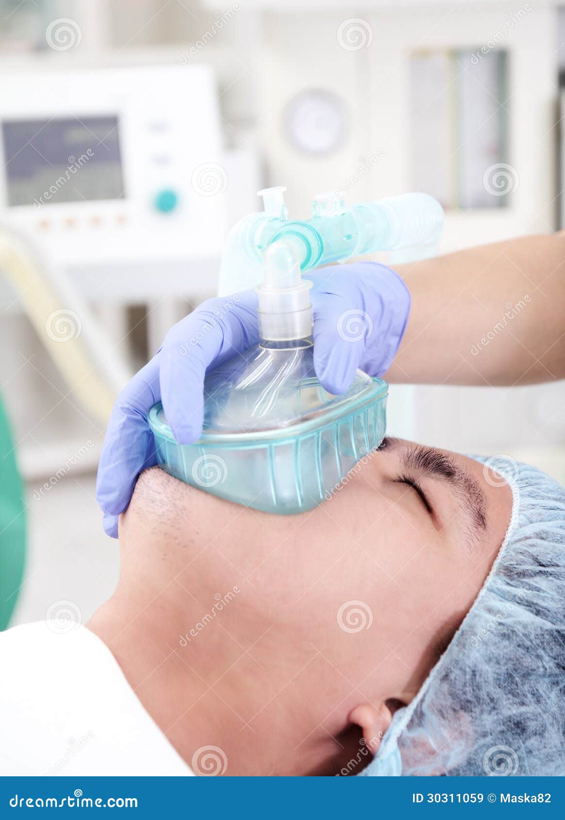 Patient in Anesthesia stock image. Image of ailment, room -