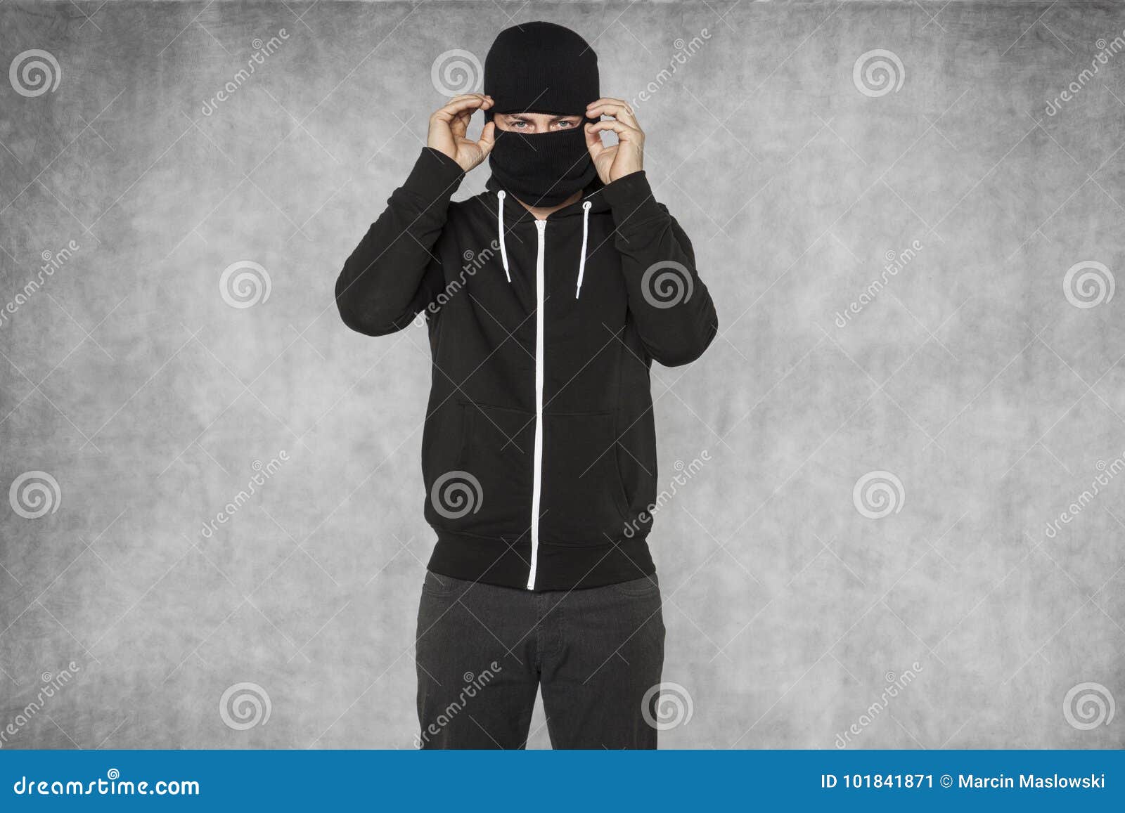 A Masked Man Covers His Face Stock Image Image of mafia, person