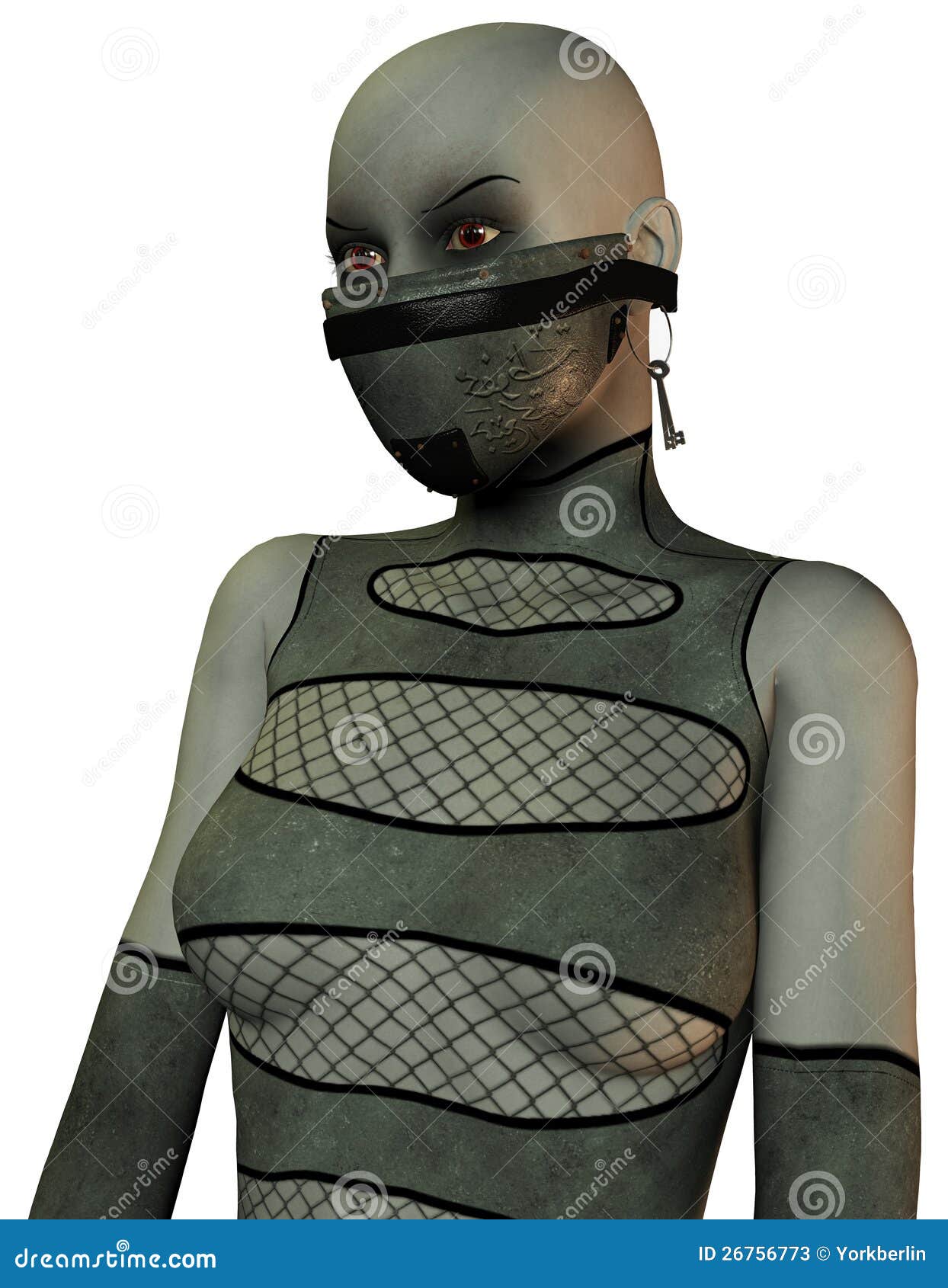masked woman in bondage style