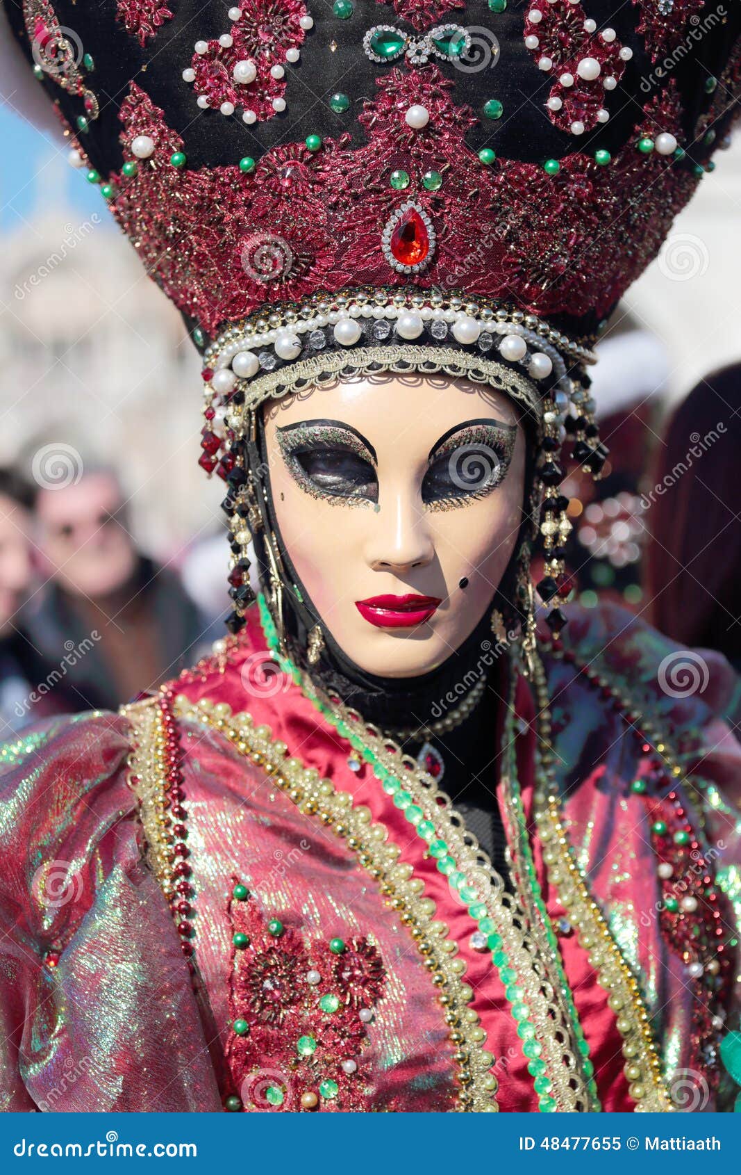Masked Woman with Flashy Hat at the Carnival of Venice Editorial Image ...