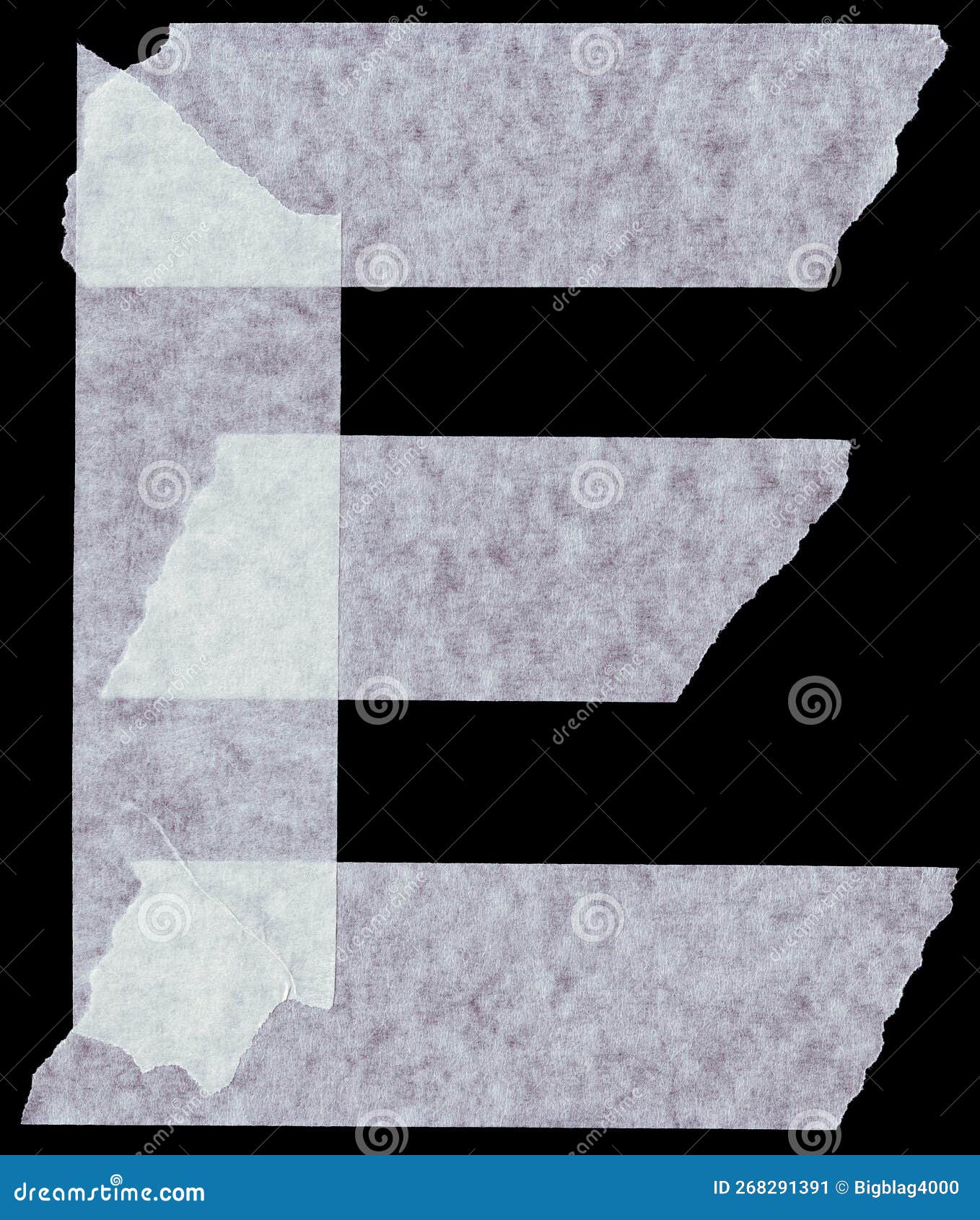 Masking Tape Letter on Black Background.Art Font. Stock Illustration