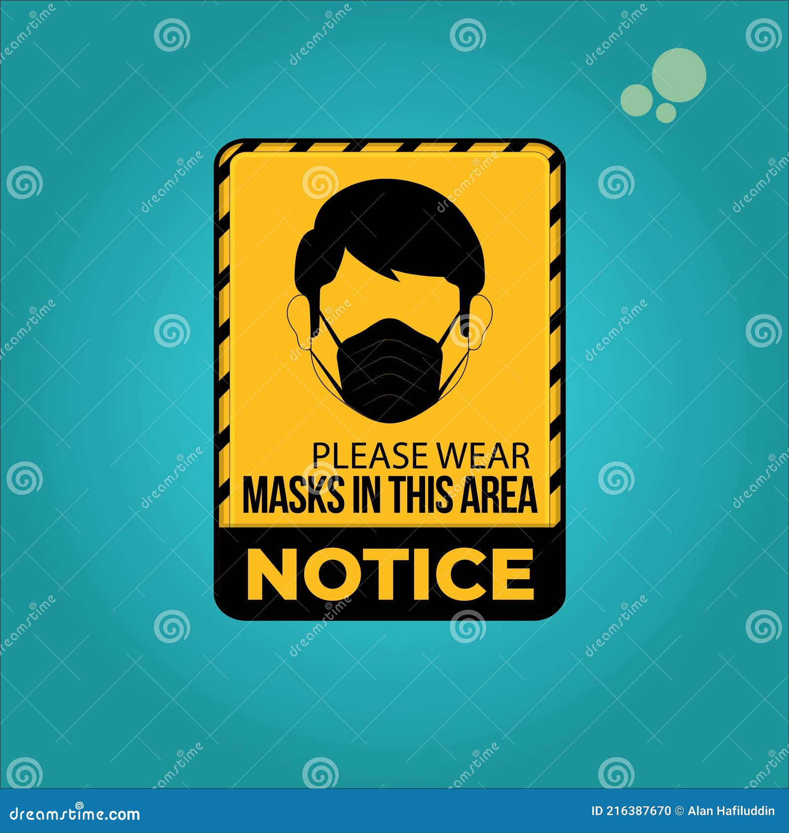 Masks Required while on the Premises, Face Mask Required Sign Vector